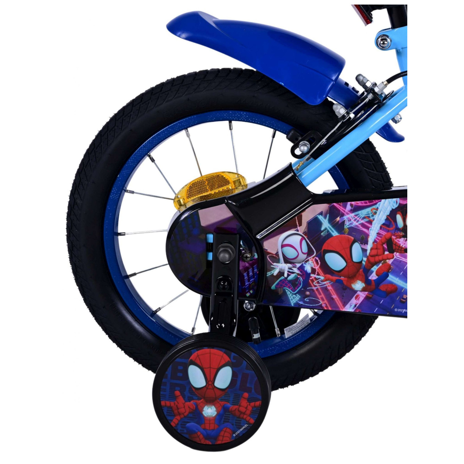 Spidey Fiets - 14 inch - Blauw Rood - Twee handremmen