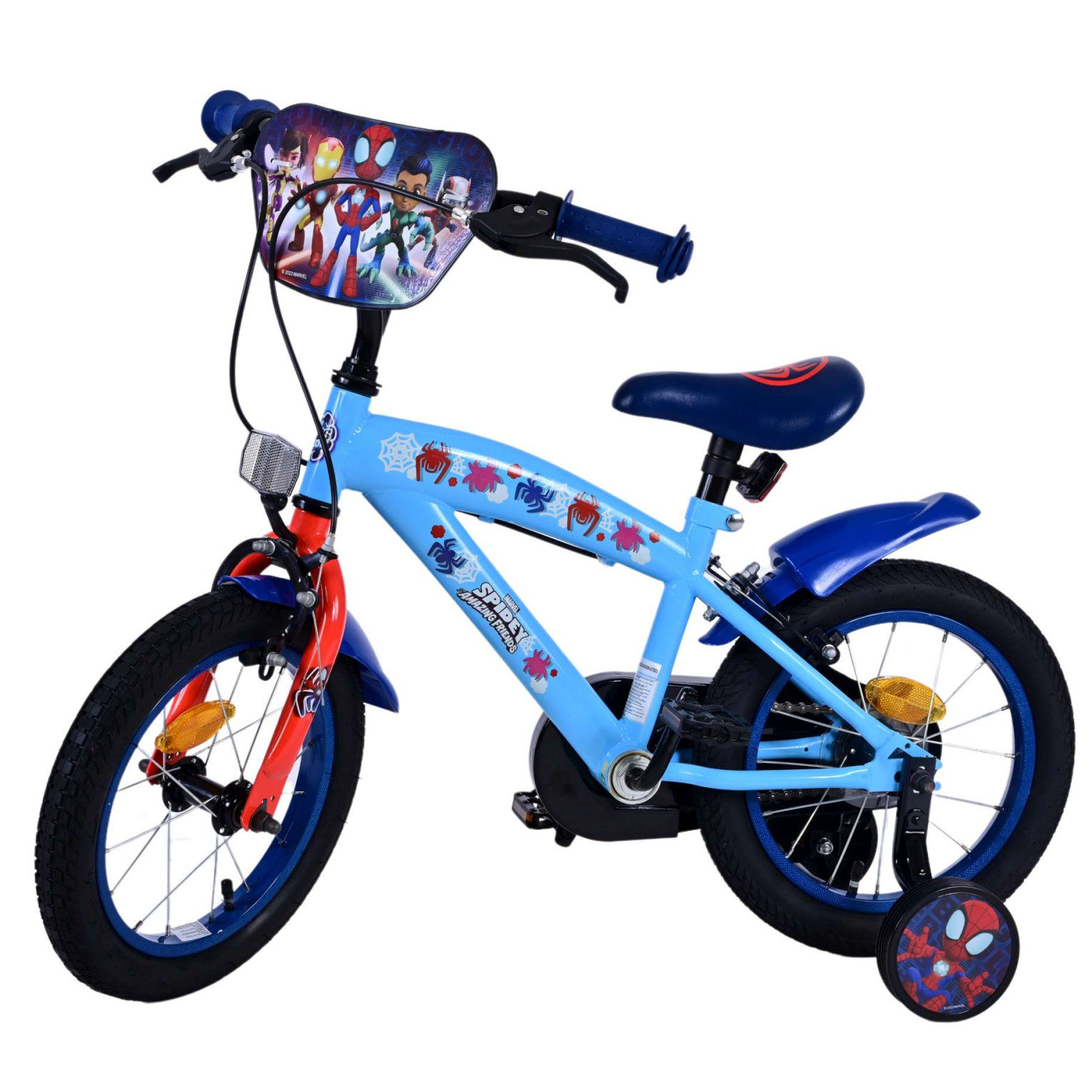 Spidey Fiets - 14 inch - Blauw Rood - Twee handremmen