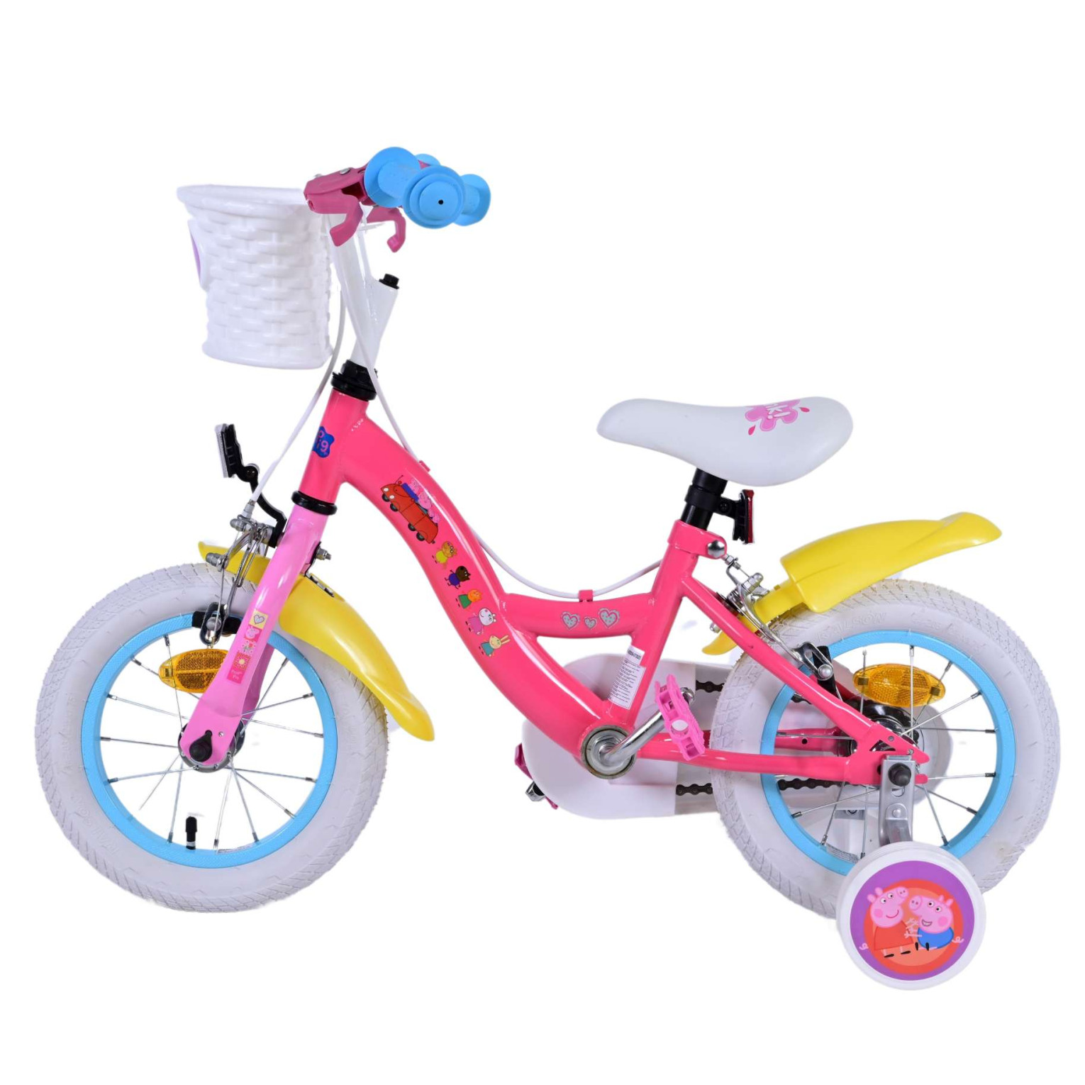 Peppa Pig Fiets - 12 inch - Roze - Twee handremmen