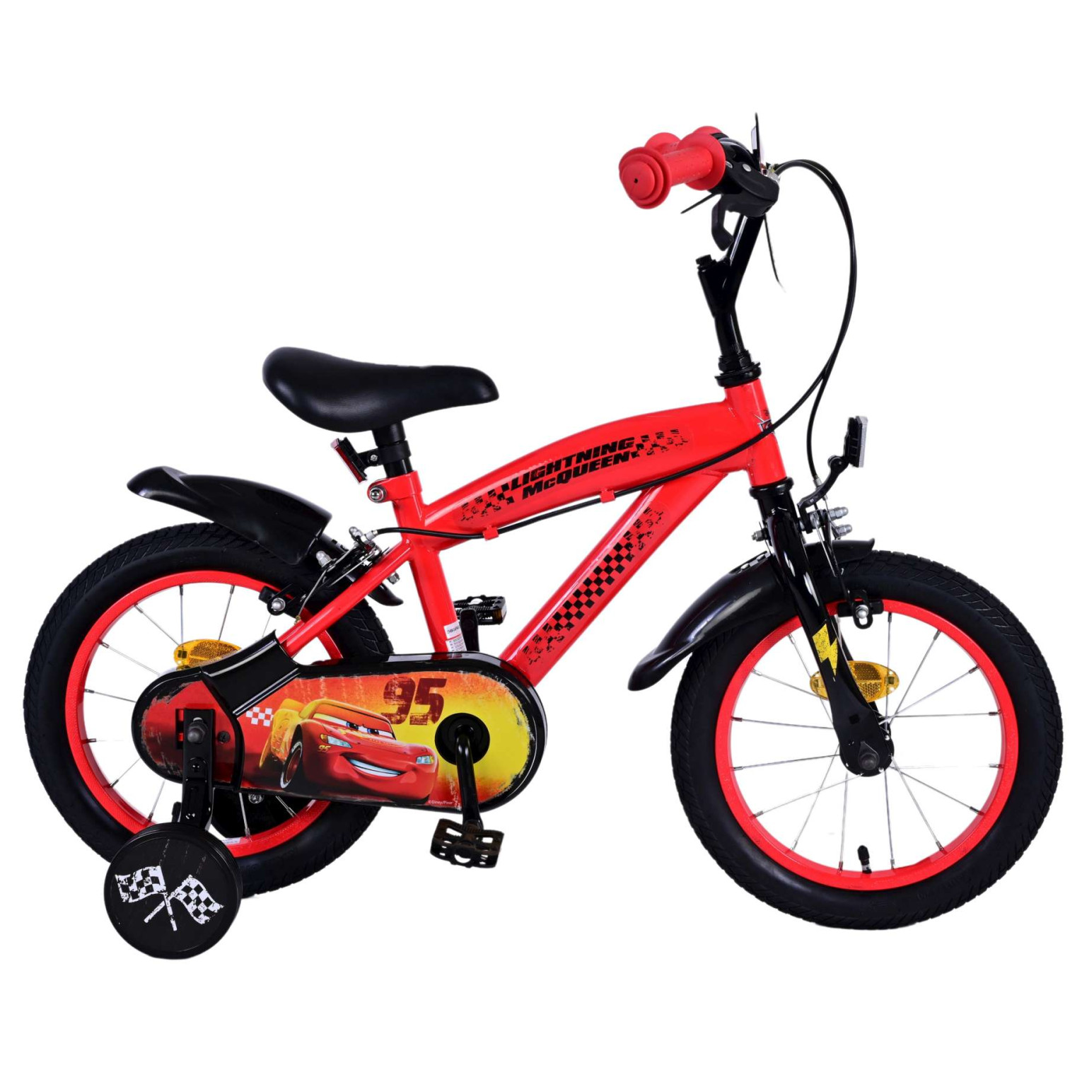 Disney Cars Fiets - 14 inch - Rood - Twee handremmen