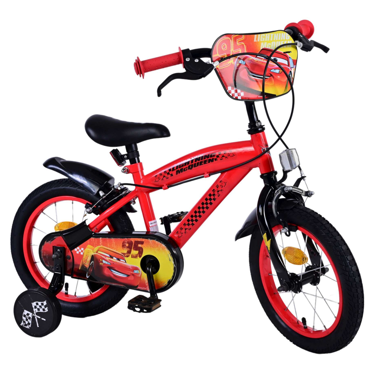 Disney Cars Fiets - 14 inch - Rood - Twee handremmen