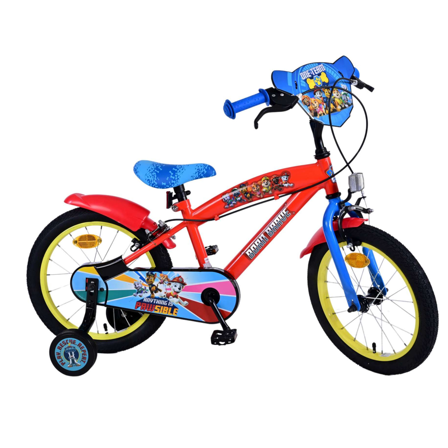 Paw Patrol Fiets - 16 inch - Rood - Twee handremmen