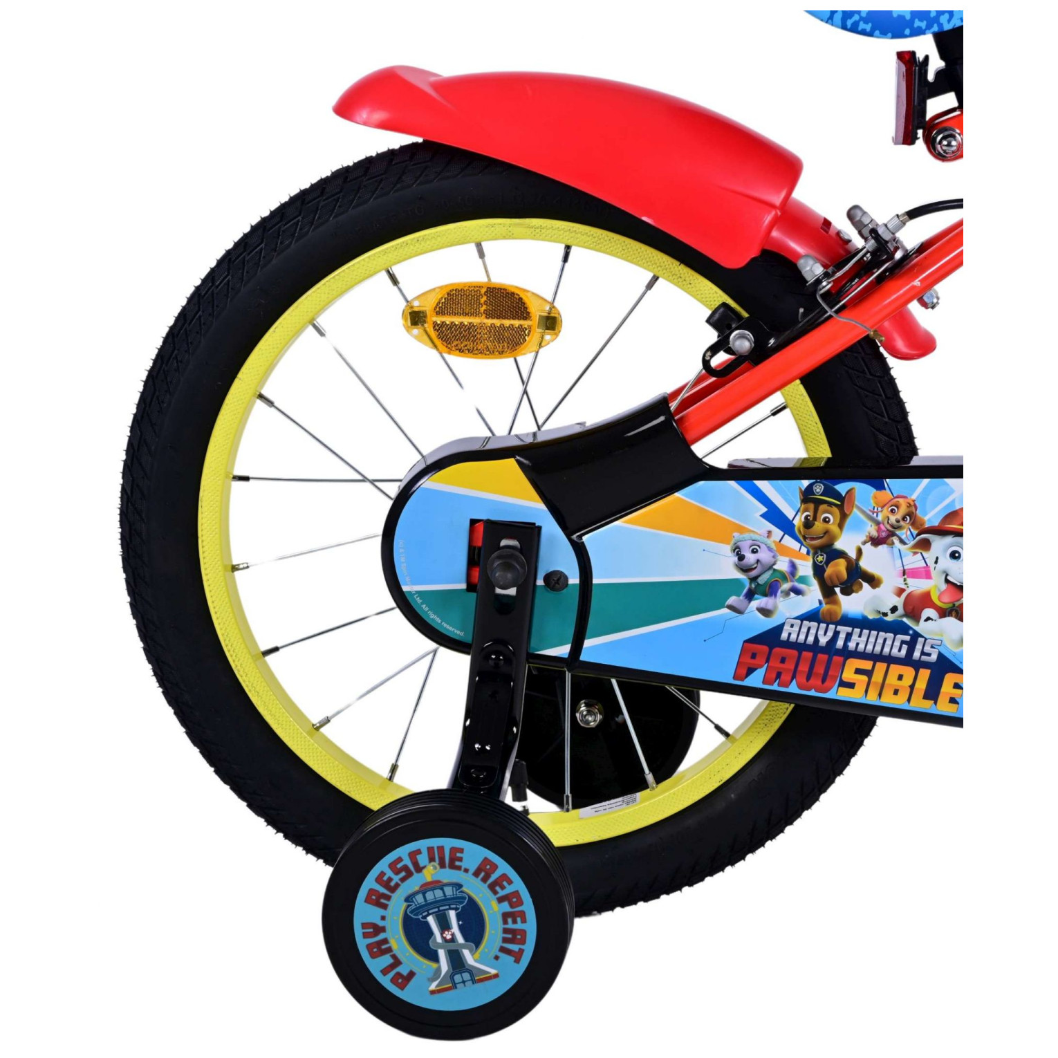 Paw Patrol Fiets - 16 inch - Rood - Twee handremmen