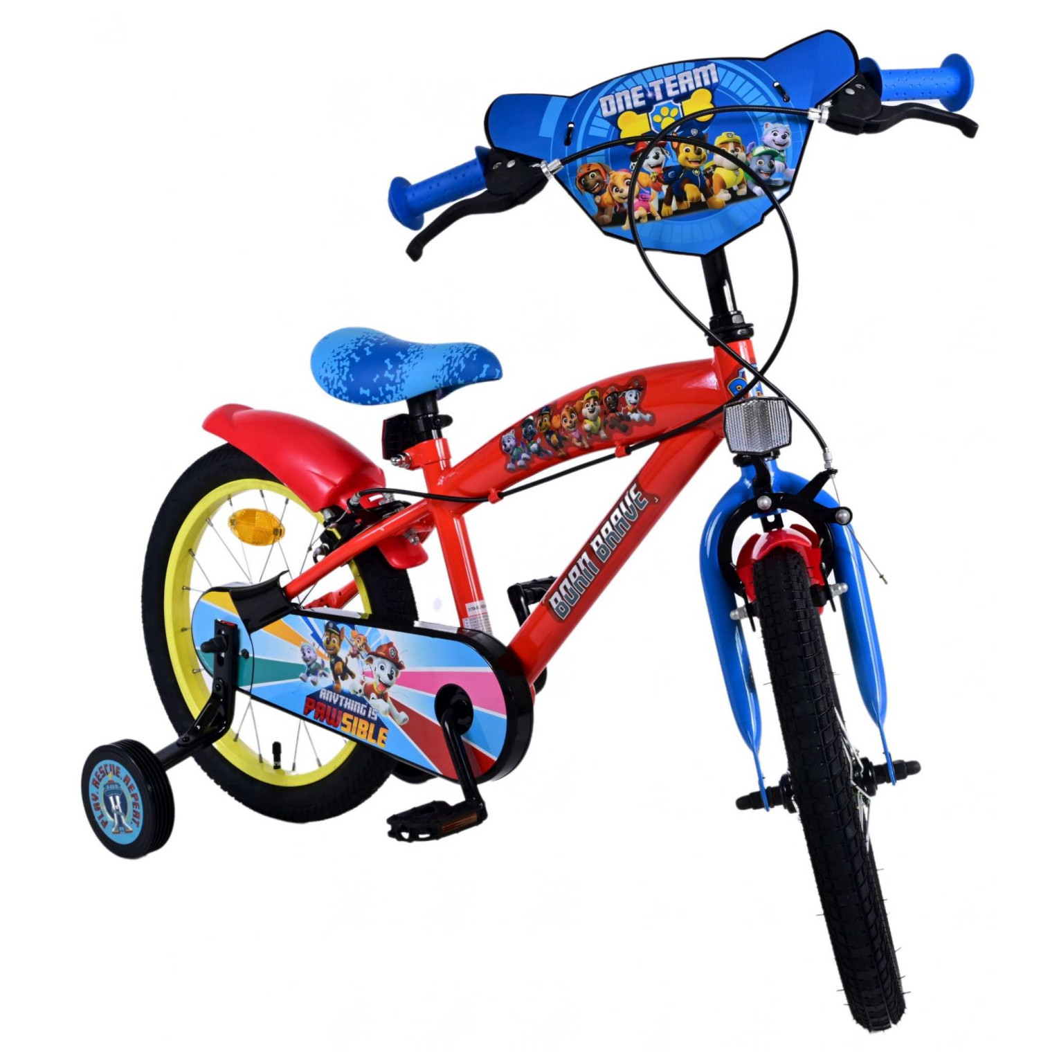 Paw Patrol Fiets - 16 inch - Rood - Twee handremmen