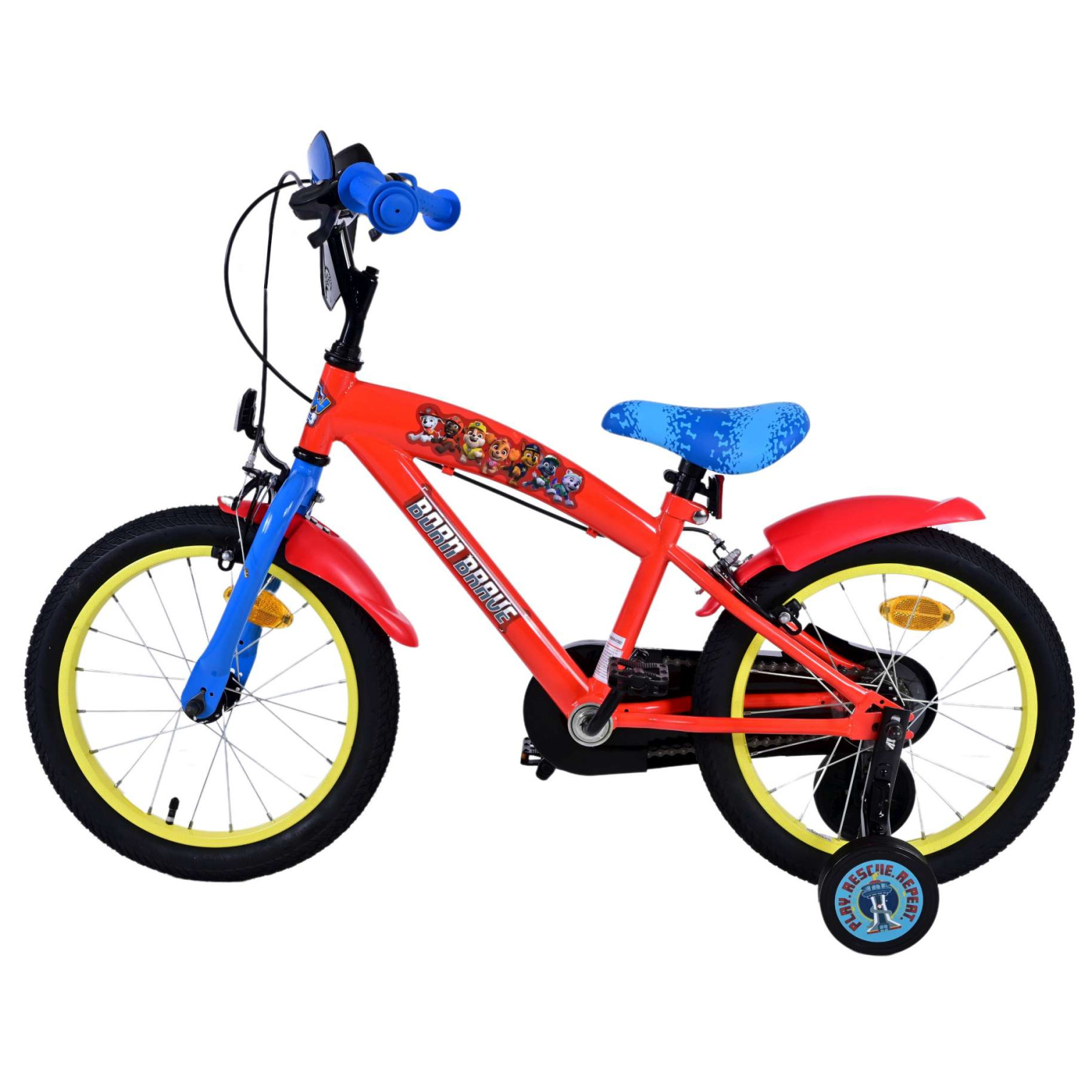 Paw Patrol Fiets - 16 inch - Rood - Twee handremmen