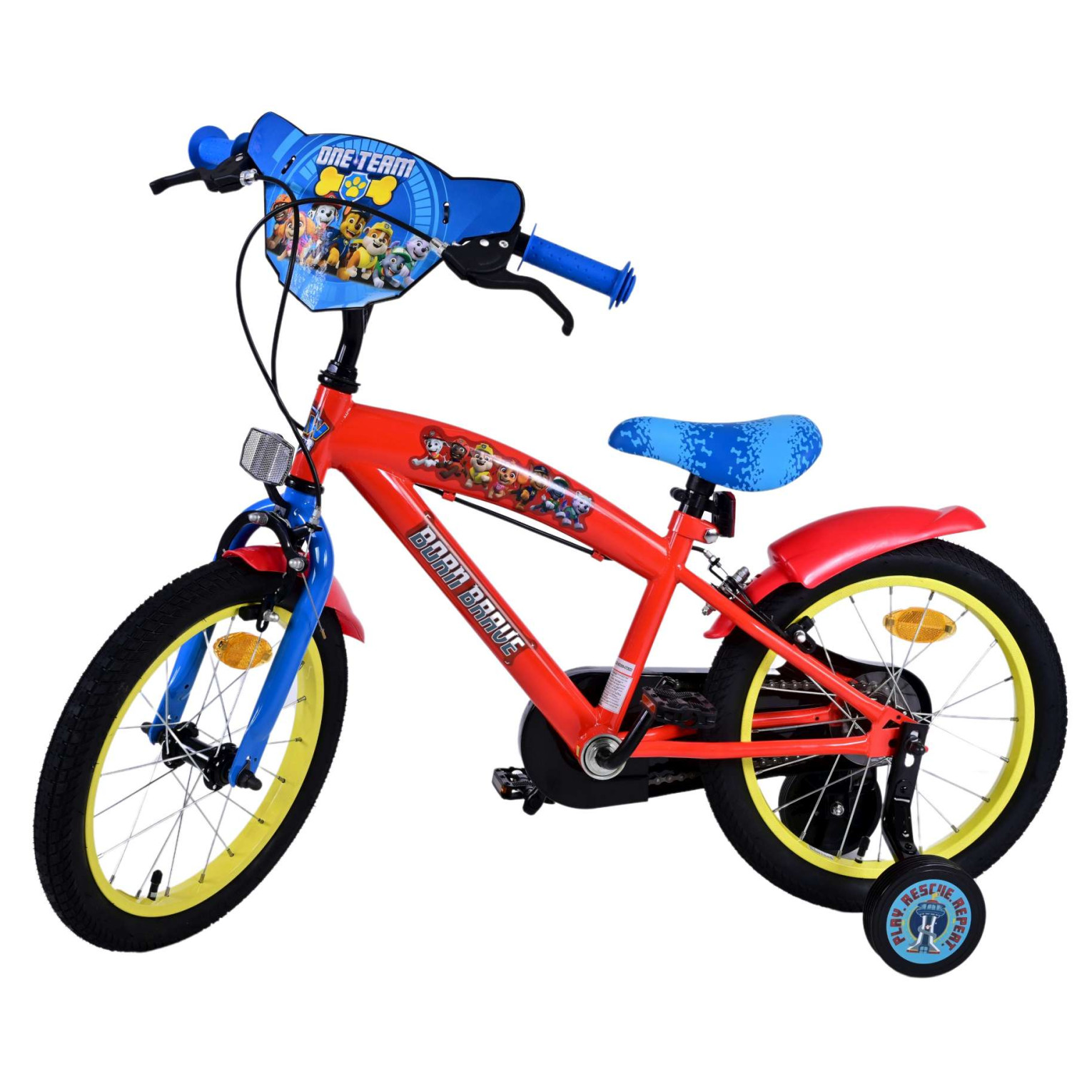 Paw Patrol Fiets - 16 inch - Rood - Twee handremmen