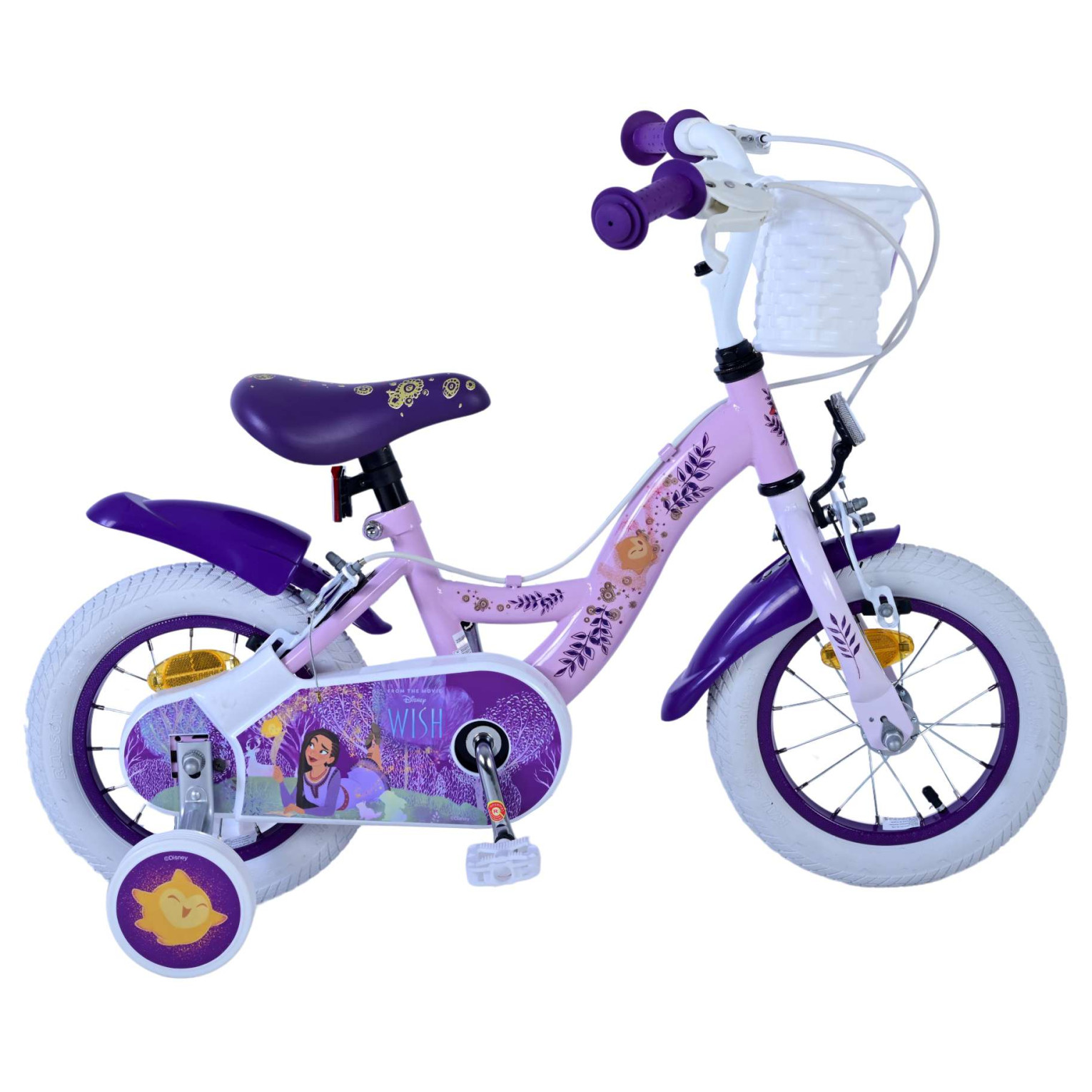 Disney Wish Fiets - 12 inch - Paars - Twee Handremmen