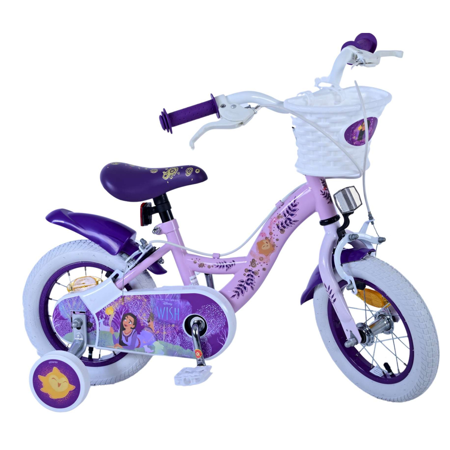 Disney Wish Fiets - 12 inch - Paars - Twee Handremmen