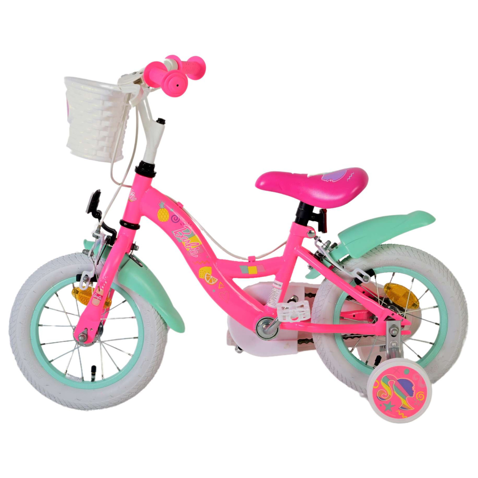 Vélo Barbie - 12 pouces - Rose - Deux freins à main