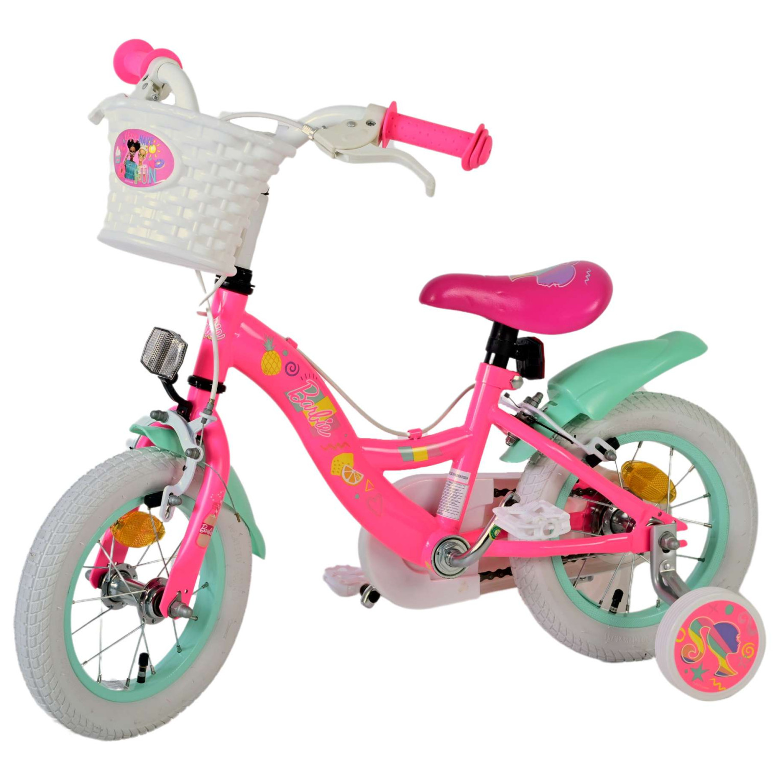 Barbie Fiets - 12 inch - Roze - Twee Handremmen