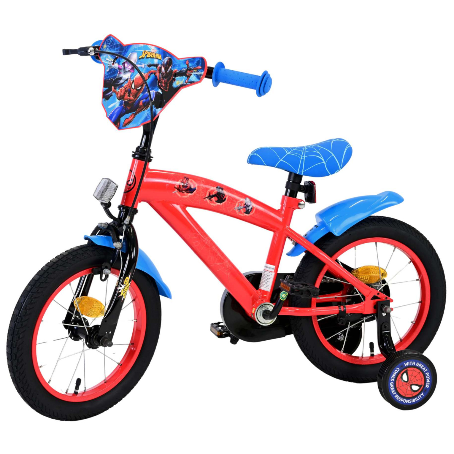 Marvel Spider-Man Fiets - 14 inch - Rood/Blauw