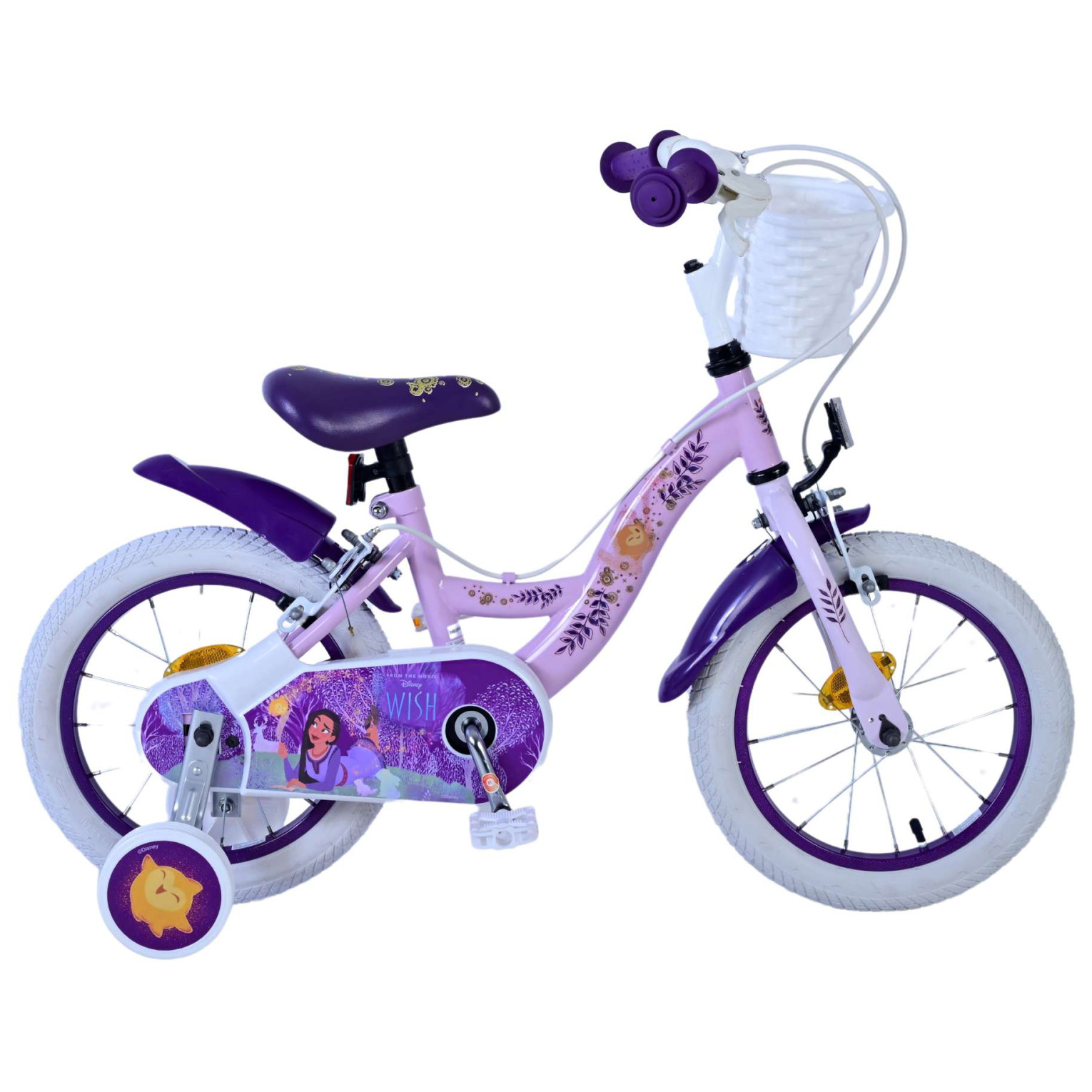 Disney Wish Fiets - 14 inch - Paars - Twee handremmen