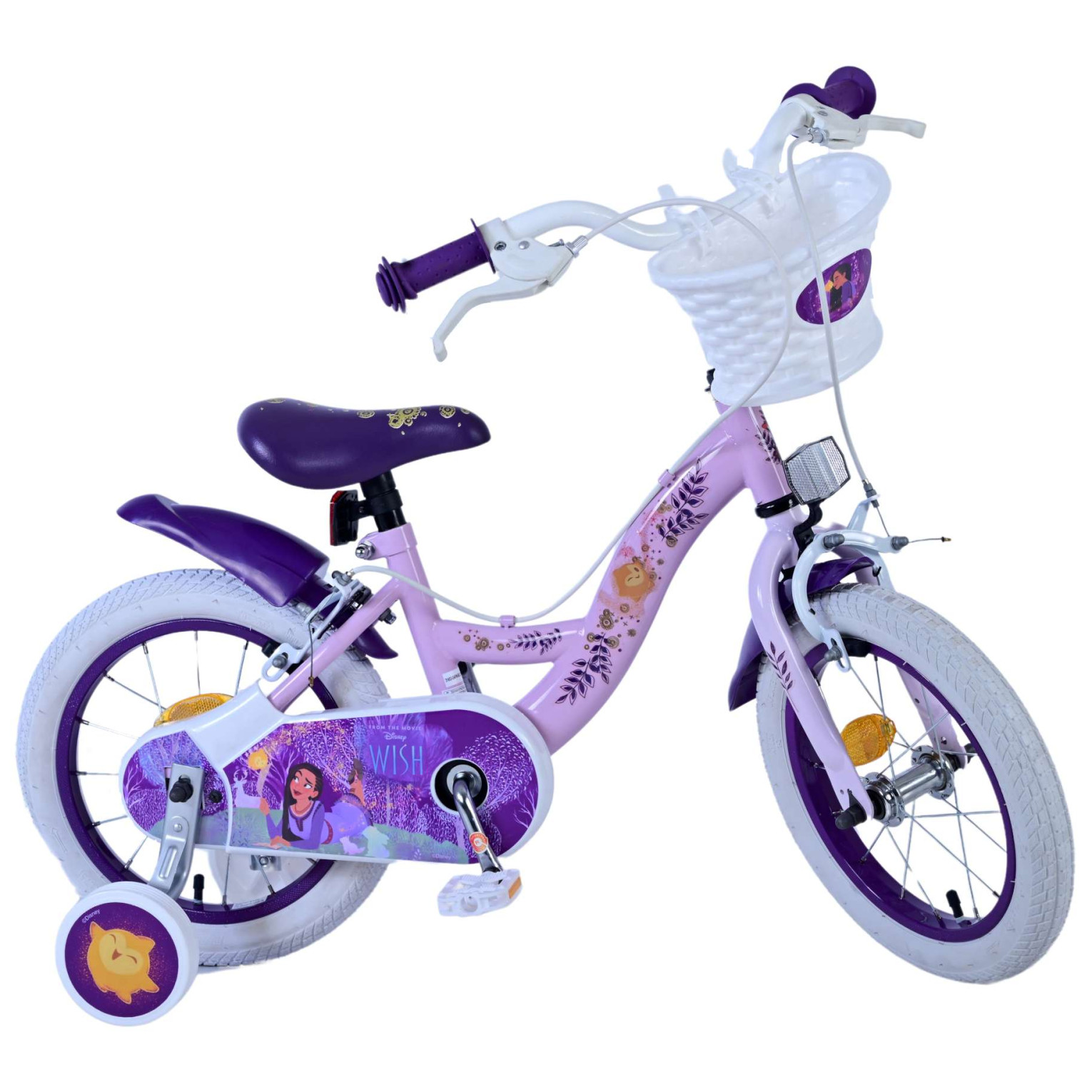 Disney Wish Fiets - 14 inch - Paars - Twee handremmen