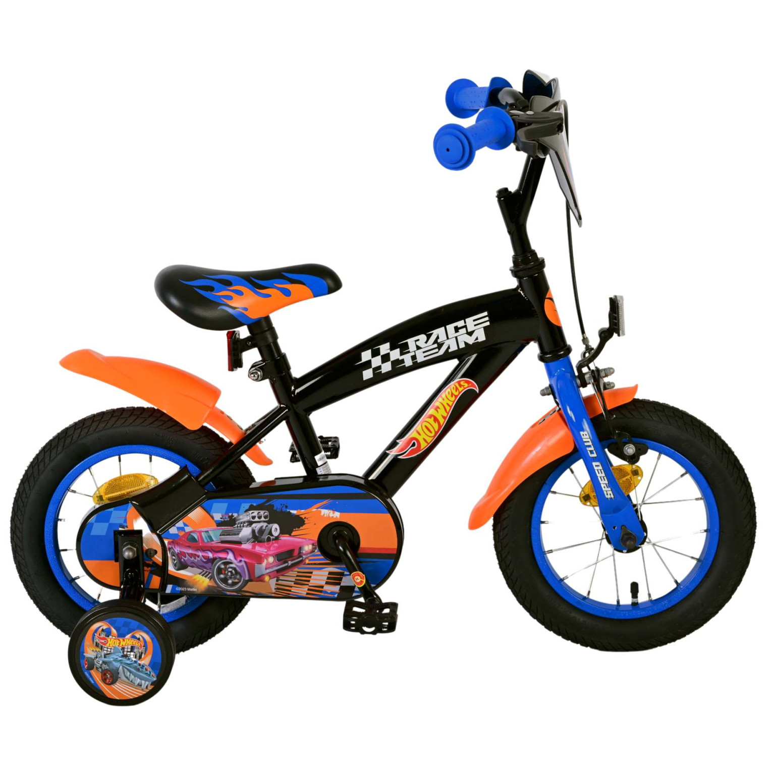 Vélo Hot Wheels - 12 pouces - Noir Orange Bleu