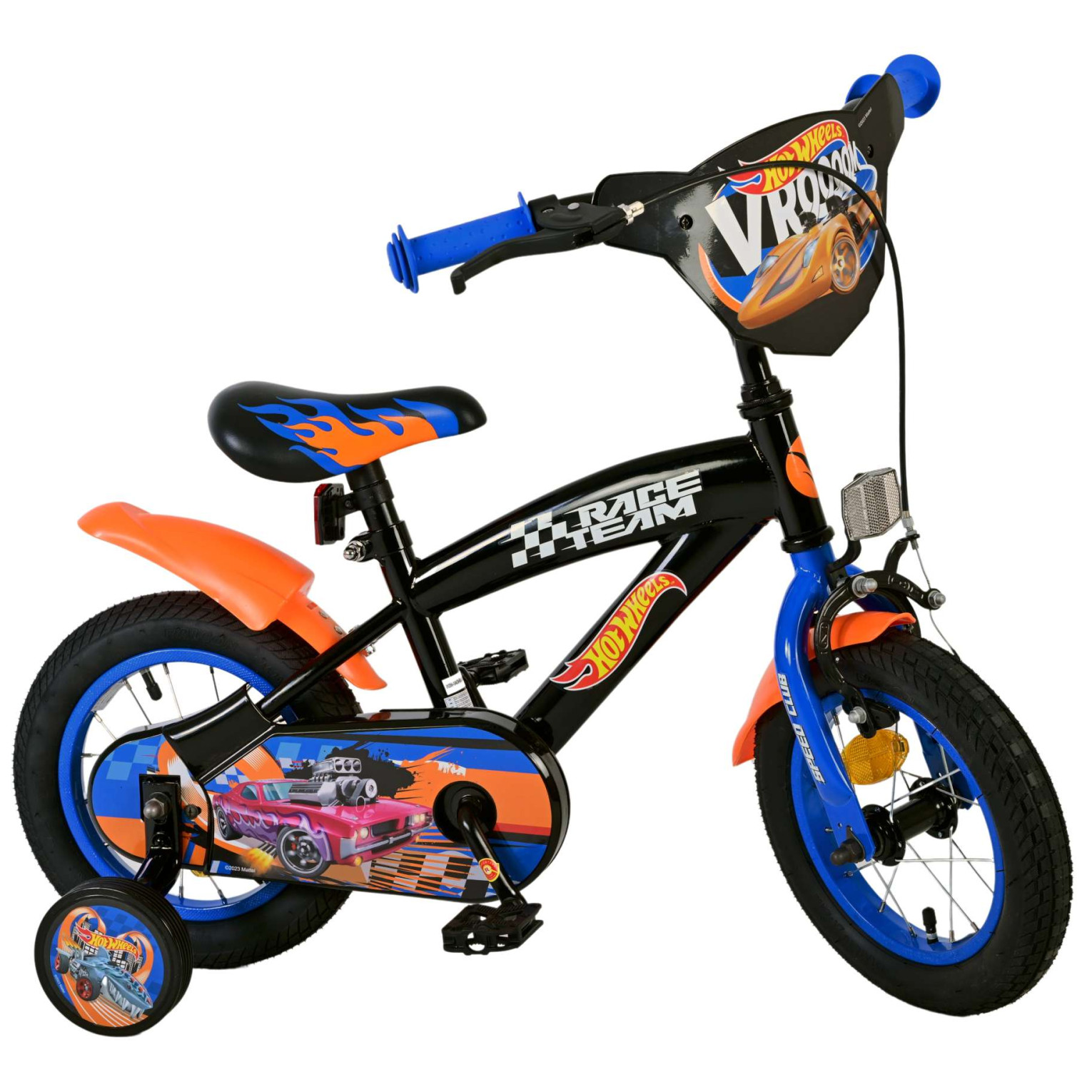 Vélo Hot Wheels - 12 pouces - Noir Orange Bleu