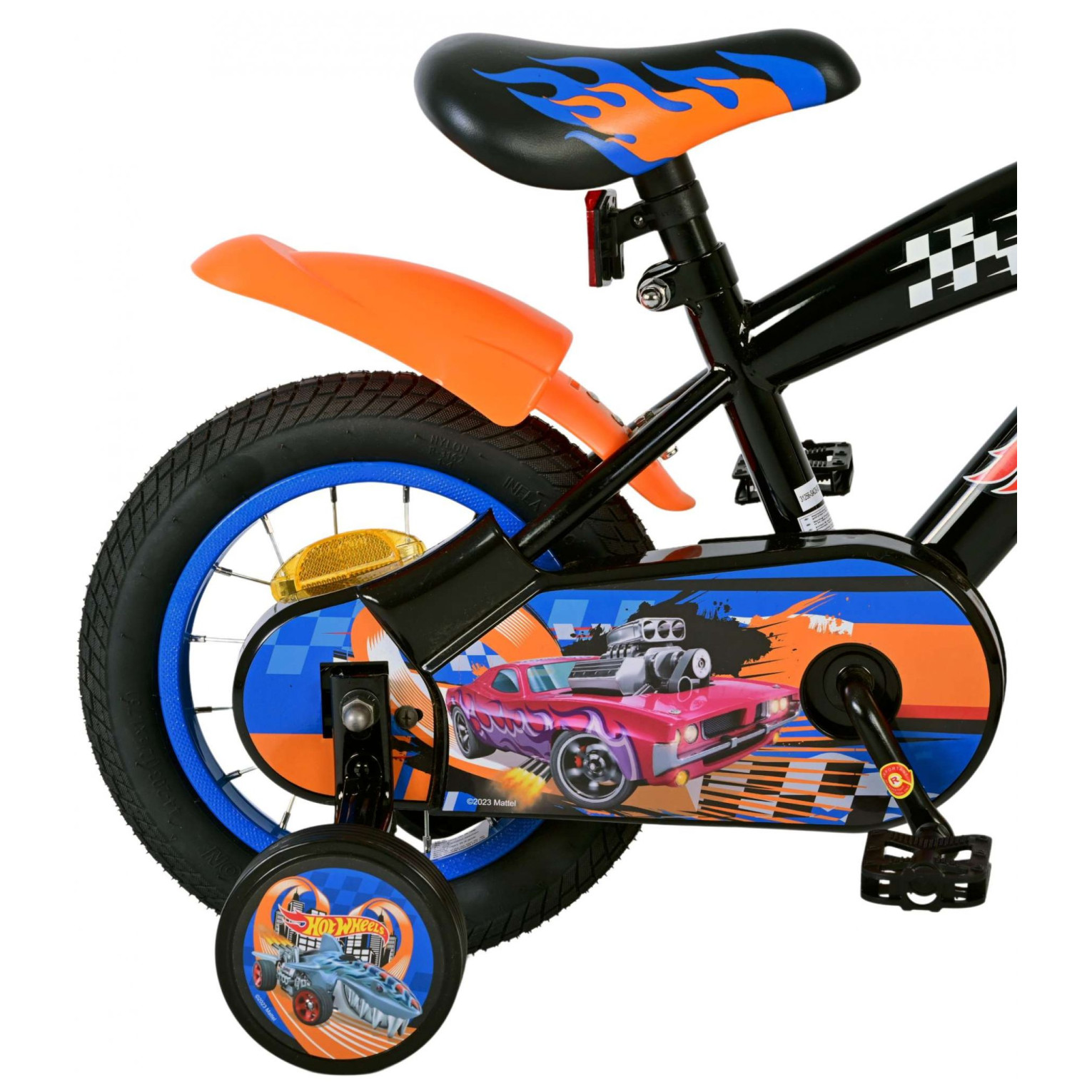 Vélo Hot Wheels - 12 pouces - Noir Orange Bleu