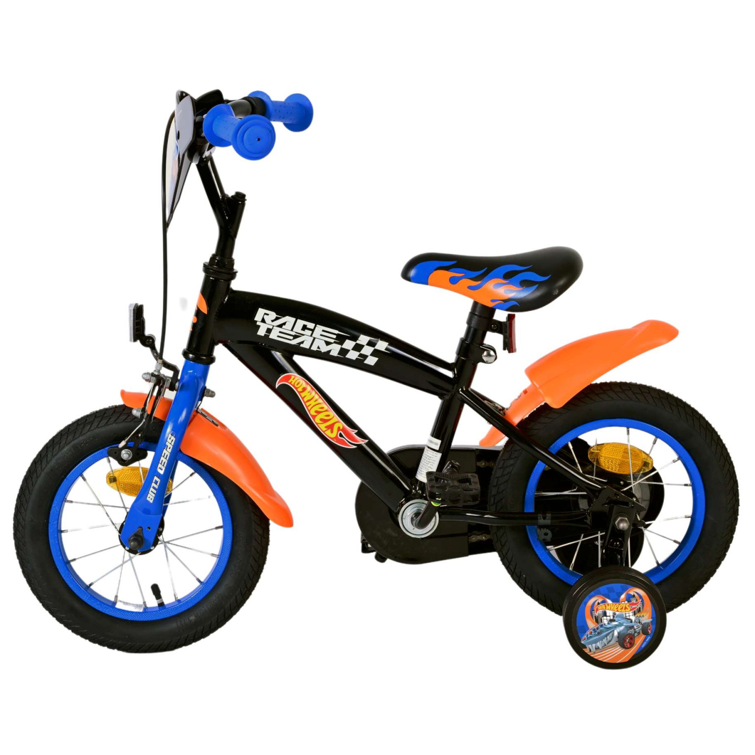 Vélo Hot Wheels - 12 pouces - Noir Orange Bleu