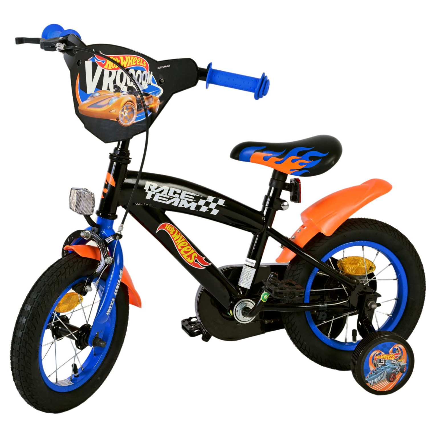 Vélo Hot Wheels - 12 pouces - Noir Orange Bleu