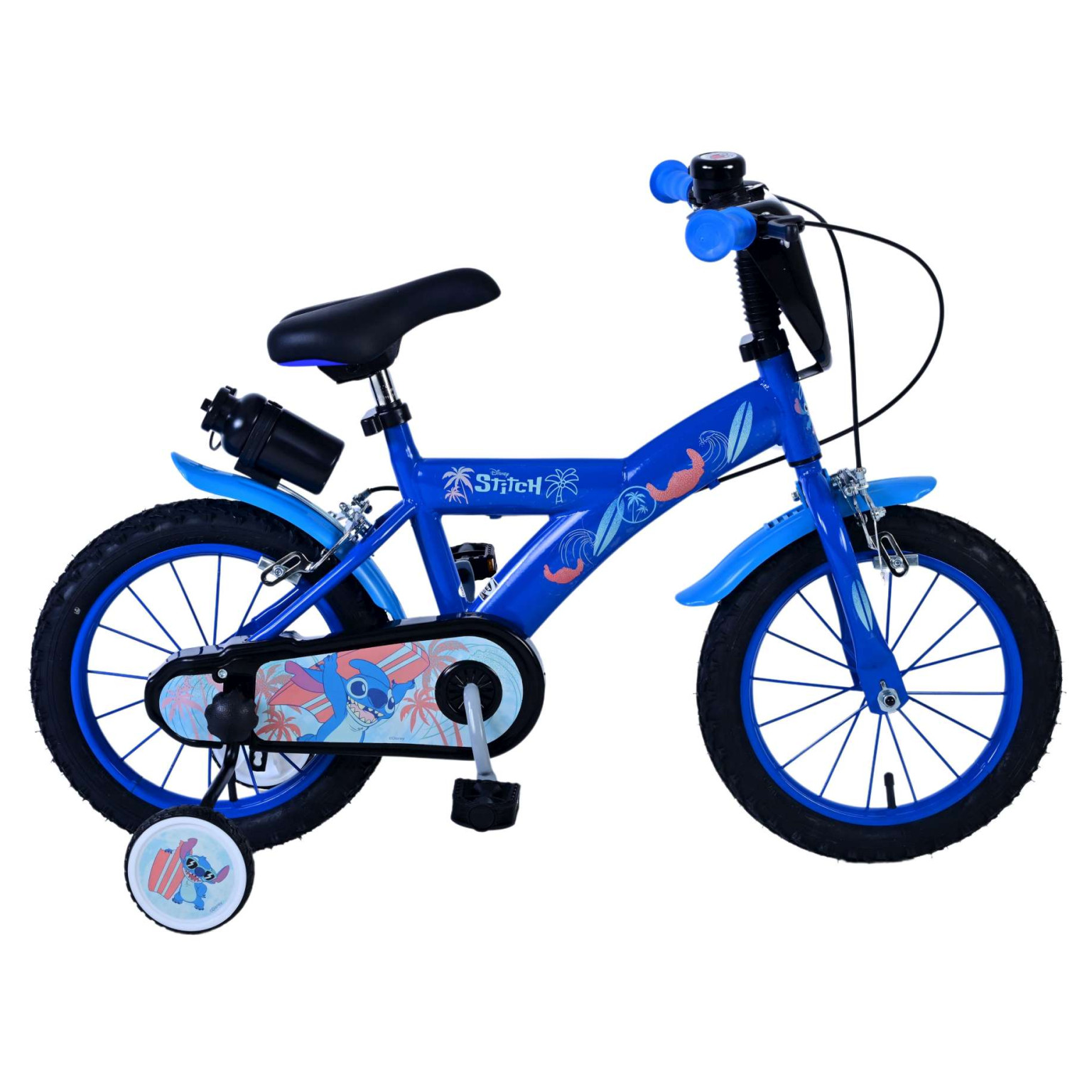 Disney Stitch Fiets - 14 inch - Blauw - Twee handremmen