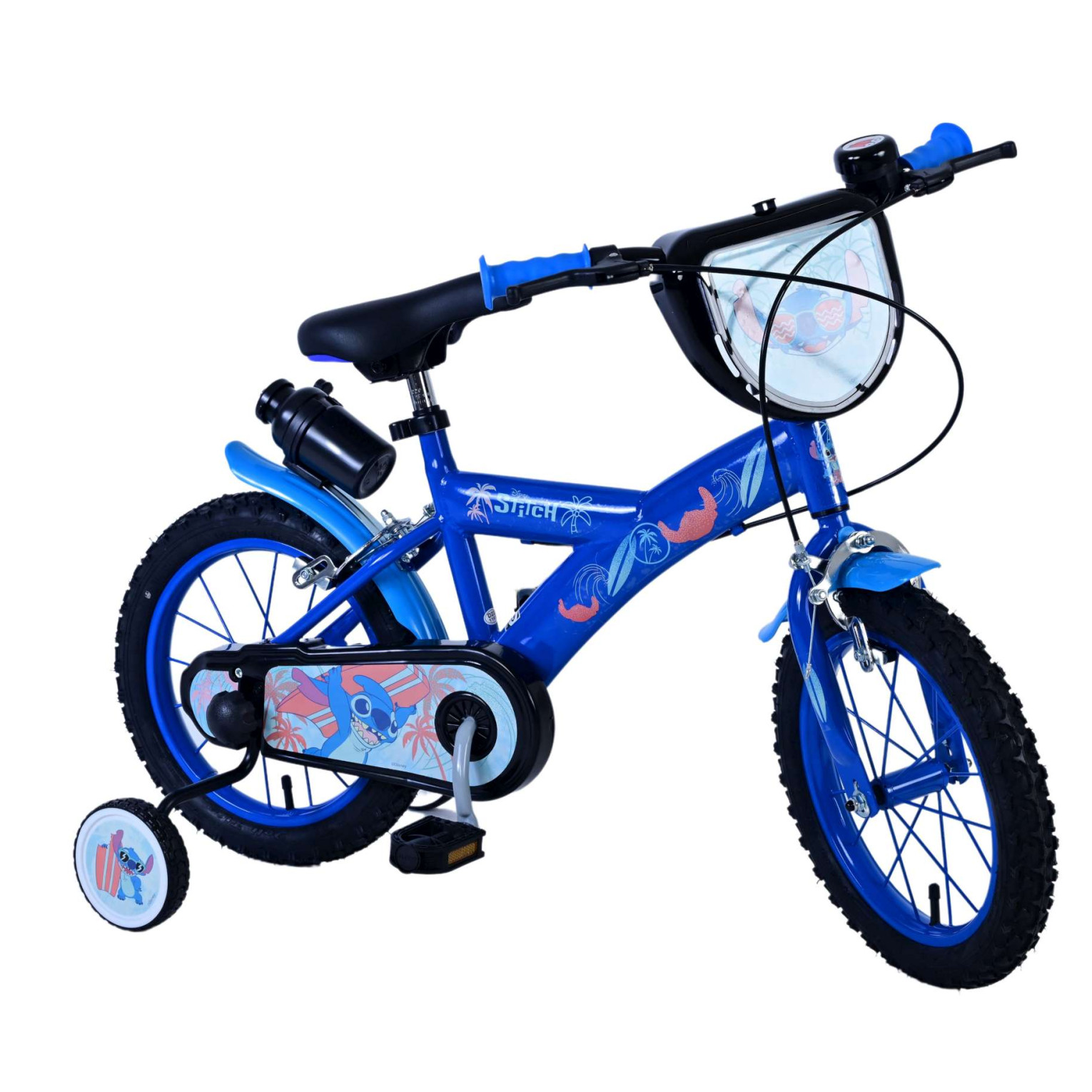 Disney Stitch Fiets - 14 inch - Blauw - Twee handremmen