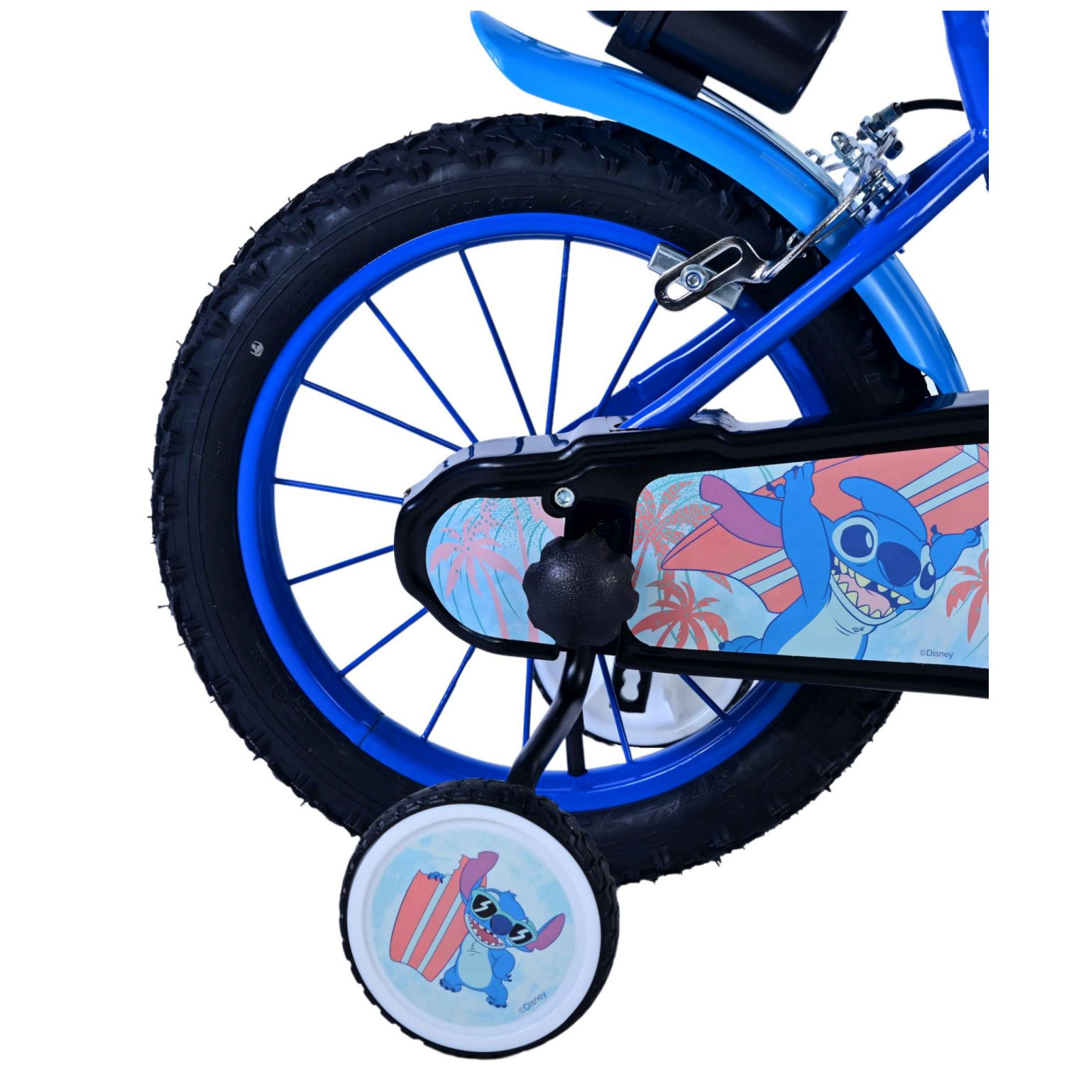 Disney Stitch Fiets - 14 inch - Blauw - Twee handremmen