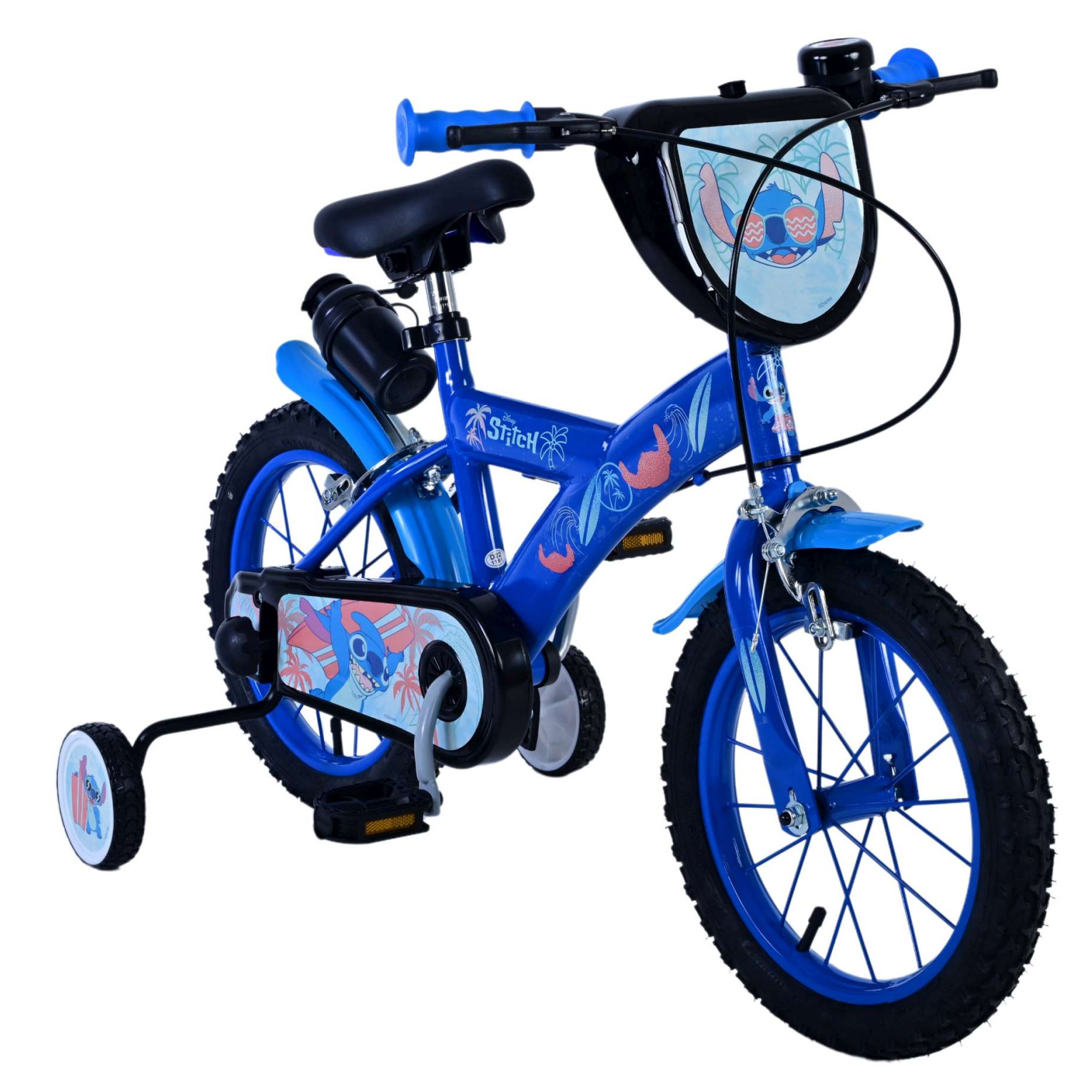 Disney Stitch Fiets - 14 inch - Blauw - Twee handremmen