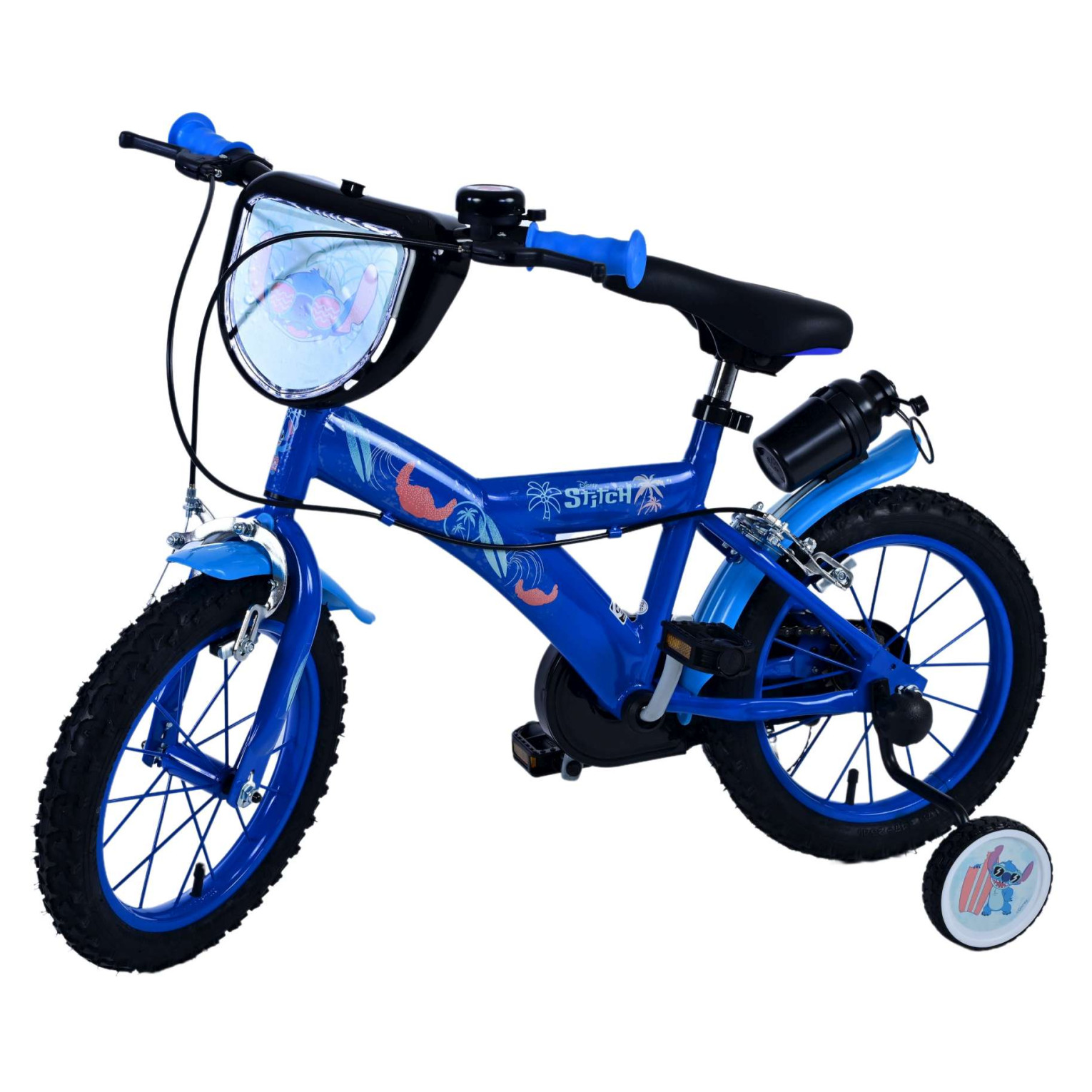 Disney Stitch Fiets - 14 inch - Blauw - Twee handremmen