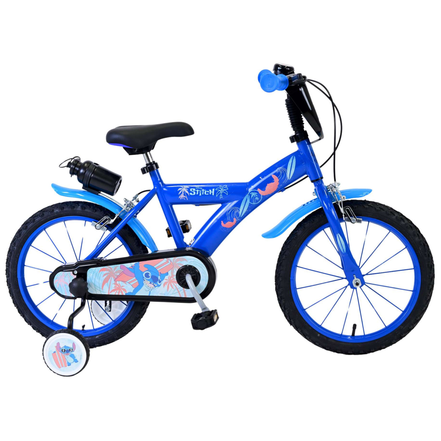 Disney Stitch Fiets - 16 inch - Blauw - Twee handremmen