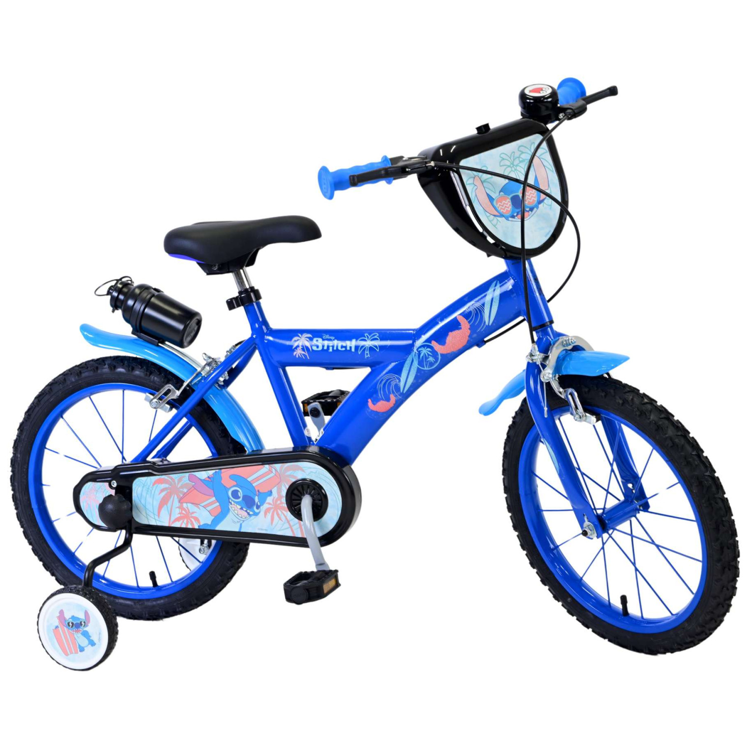 Disney Stitch Fiets - 16 inch - Blauw - Twee handremmen