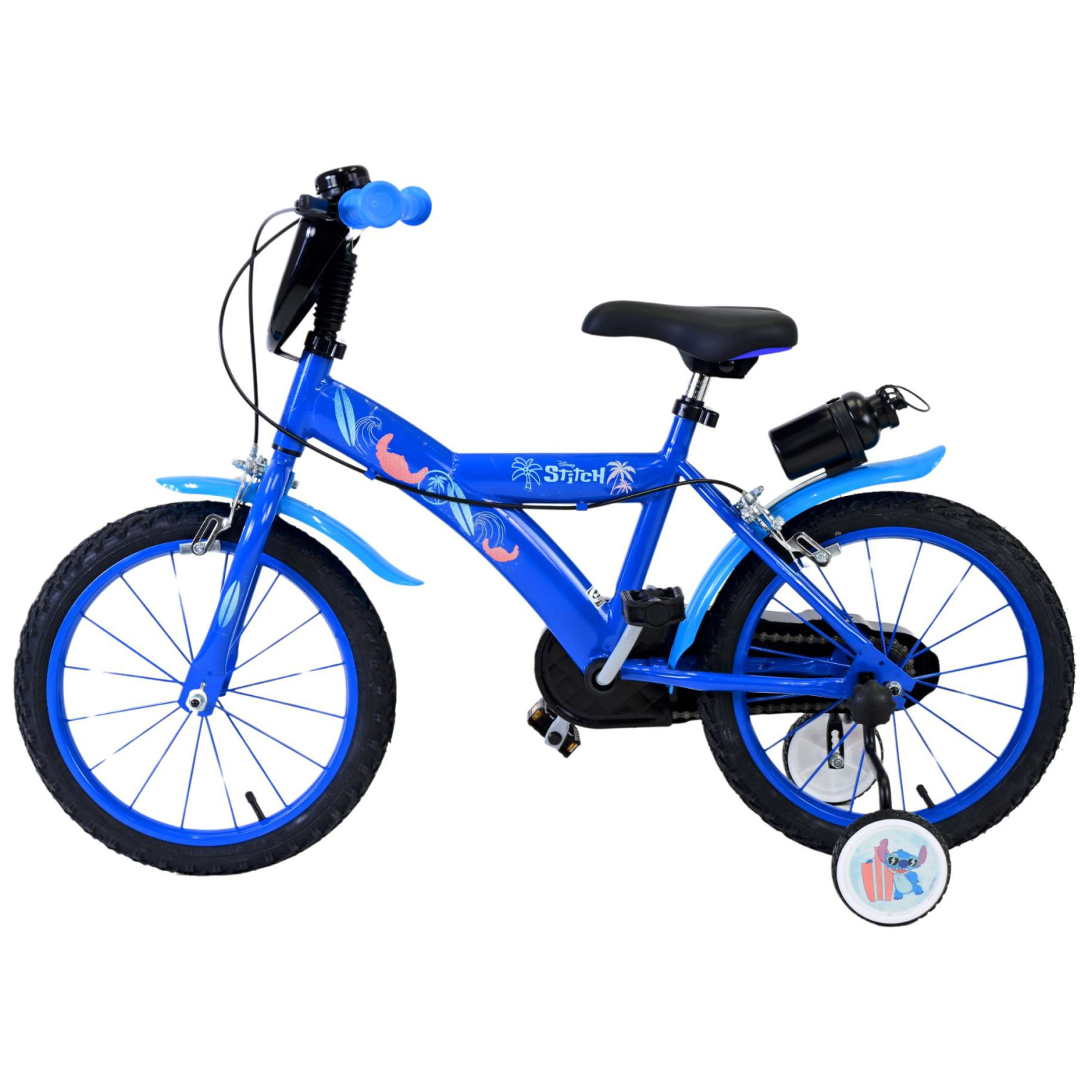 Disney Stitch Fiets - 16 inch - Blauw - Twee handremmen