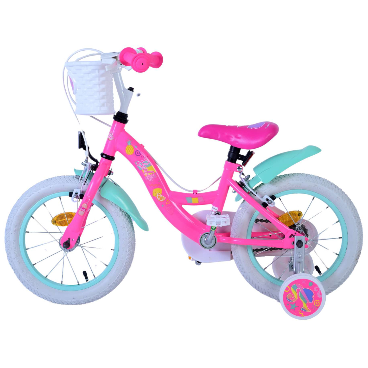 Barbie Fiets - 14 inch - Roze - Twee handremmen