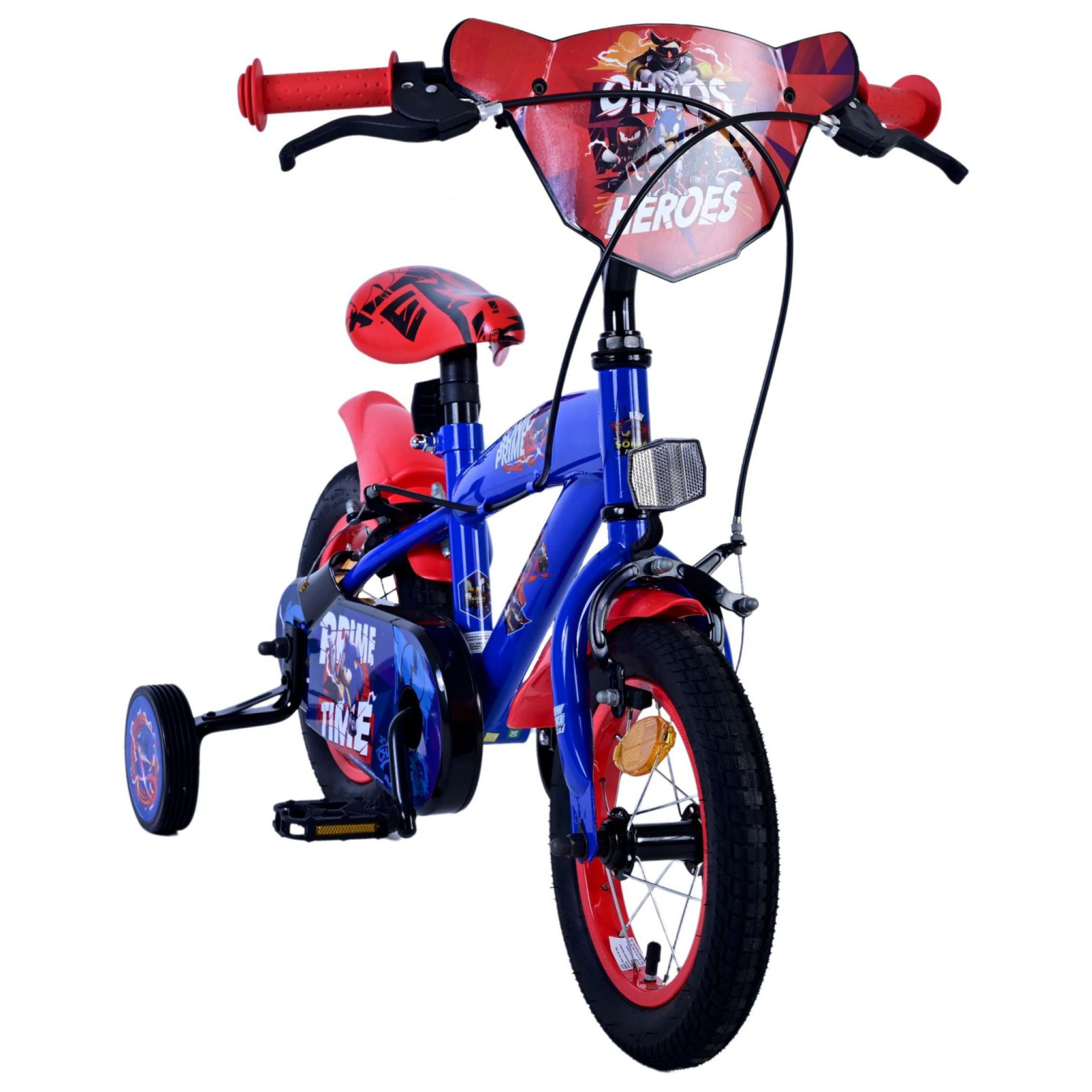 Sonic Prime Fiets - 12 inch - Blauw Rood - Twee handremmen