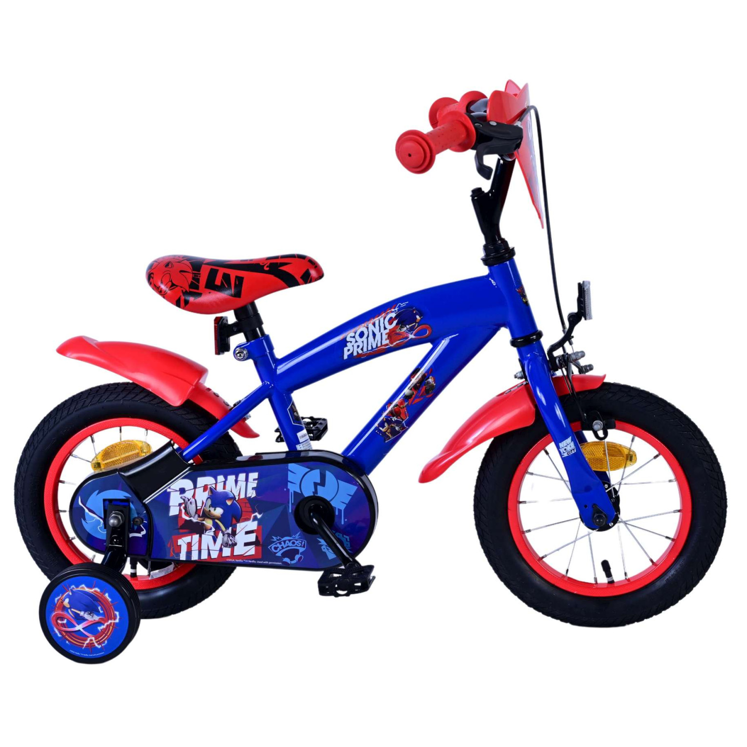 Sonic Prime Fiets - 12 inch - Blauw Rood