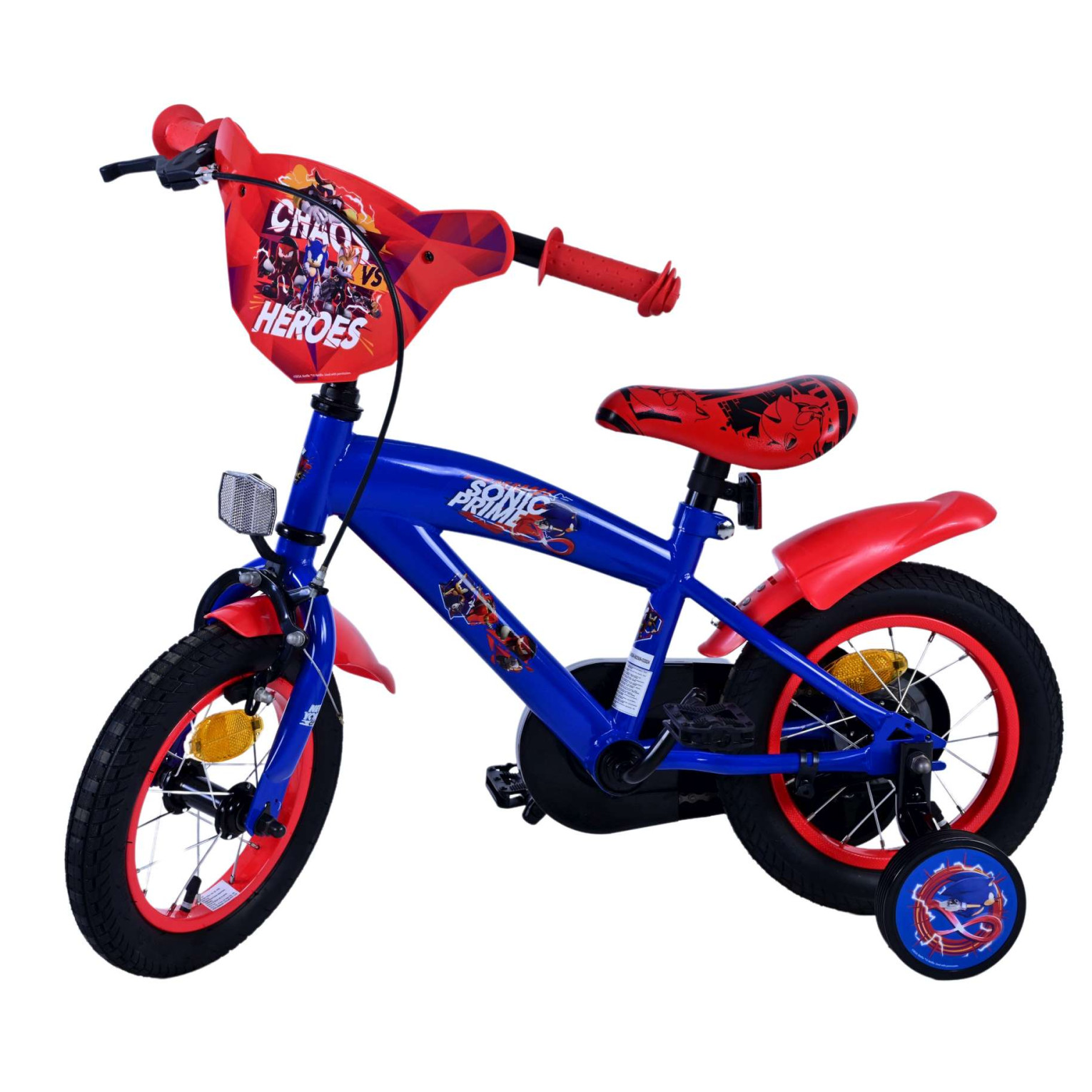 Sonic Prime Fiets - 12 inch - Blauw Rood