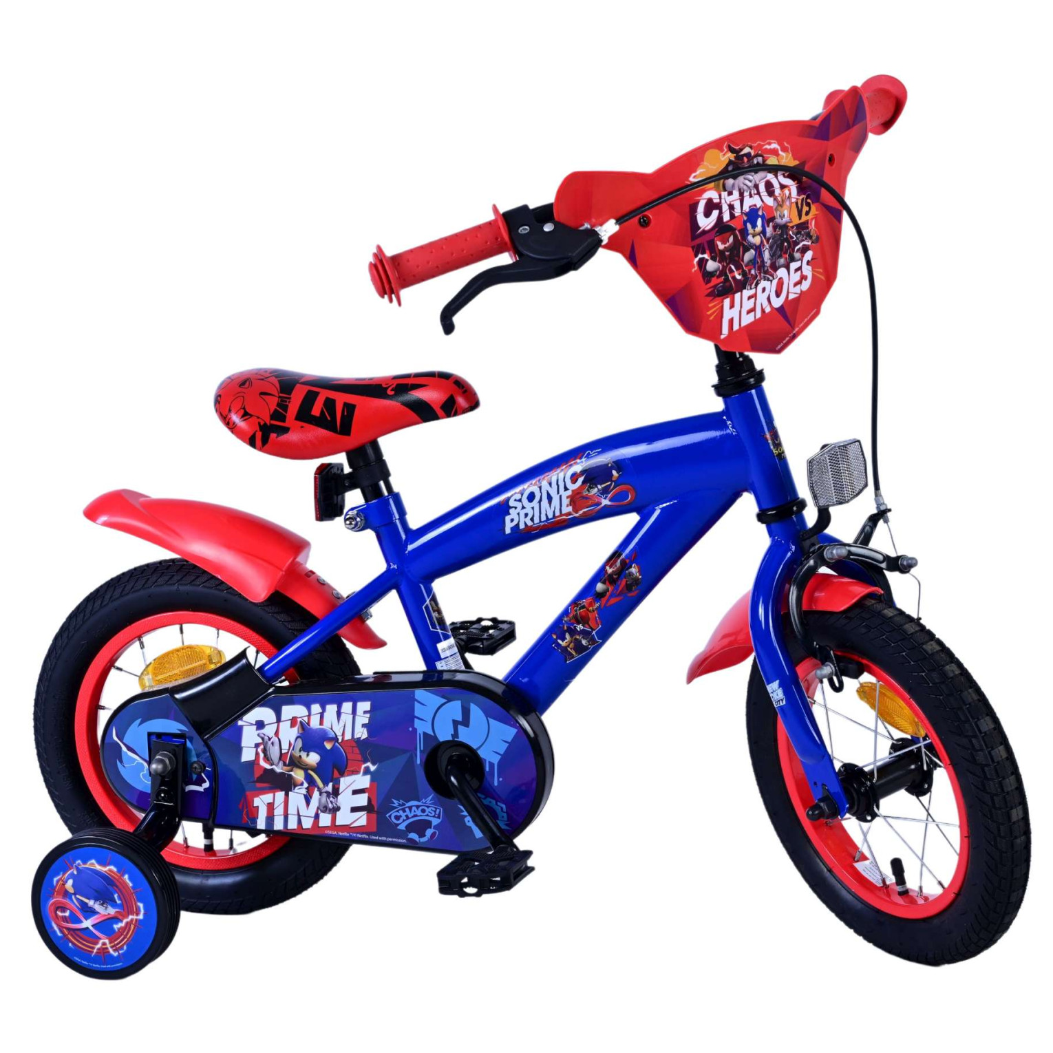 Sonic Prime Fiets - 12 inch - Blauw Rood