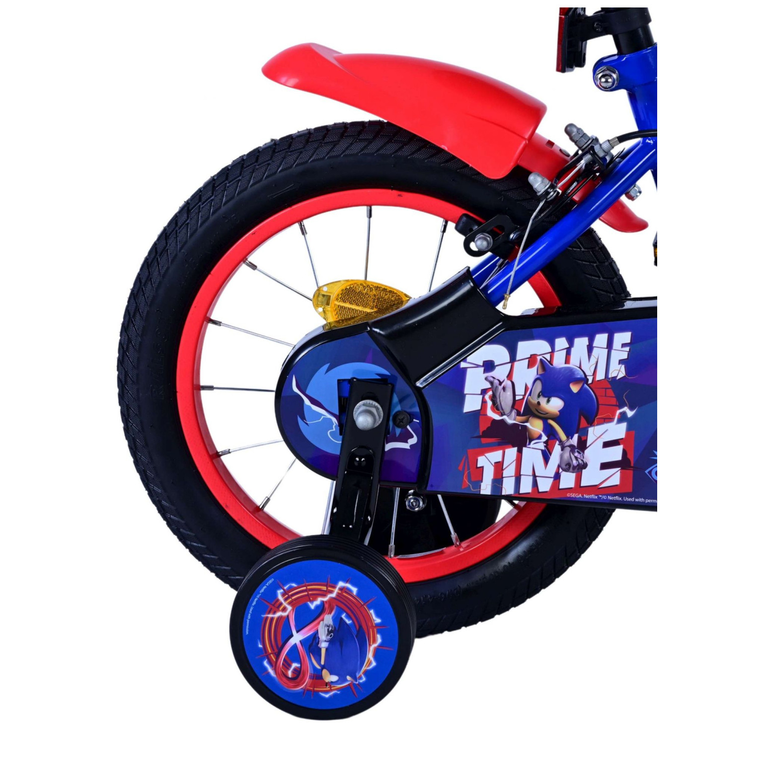 Sonic Prime Fiets - 14 inch - Blauw Rood - Twee handremmen