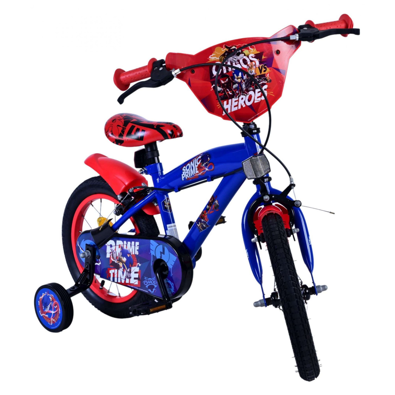 Sonic Prime Fiets - 14 inch - Blauw Rood - Twee handremmen