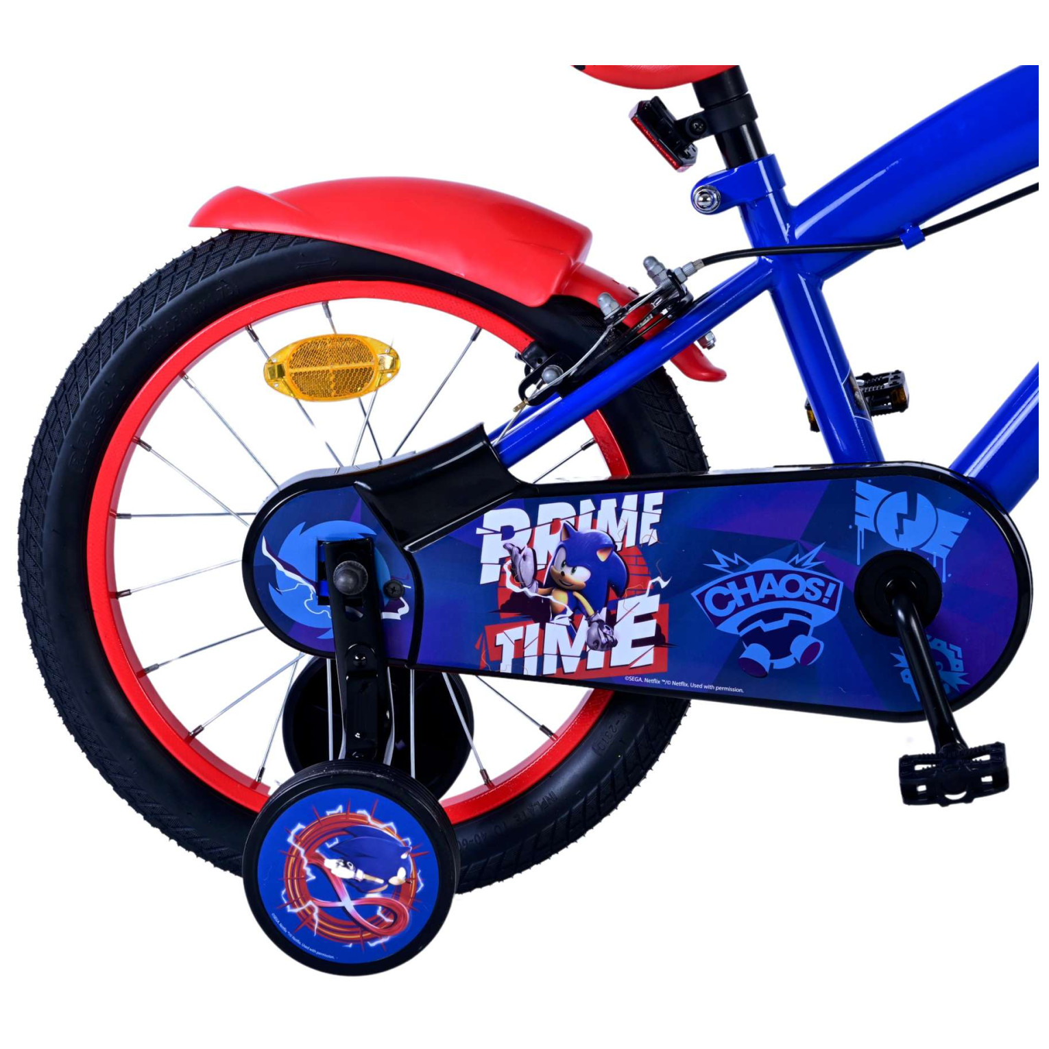 Sonic Prime Fiets - 16 inch - Blauw Rood - Twee handremmen