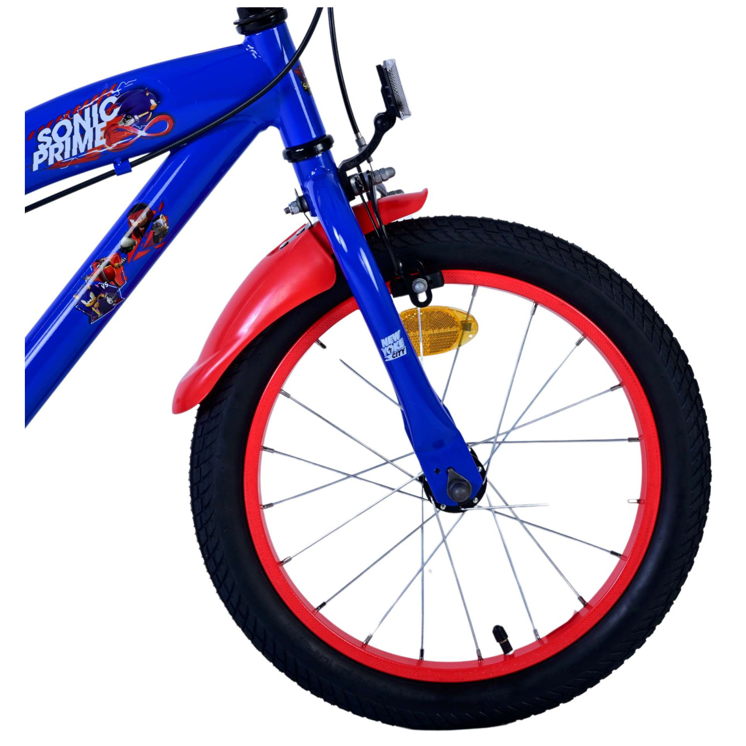 Sonic Prime Fiets - 16 inch - Blauw Rood - Twee handremmen