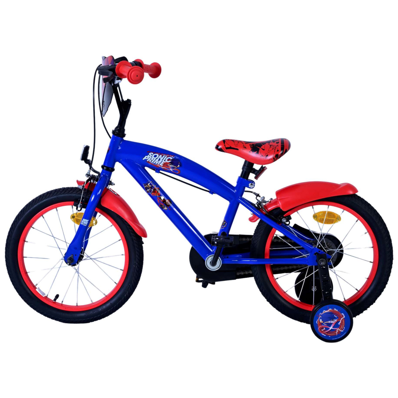 Sonic Prime Fiets - 16 inch - Blauw Rood - Twee handremmen