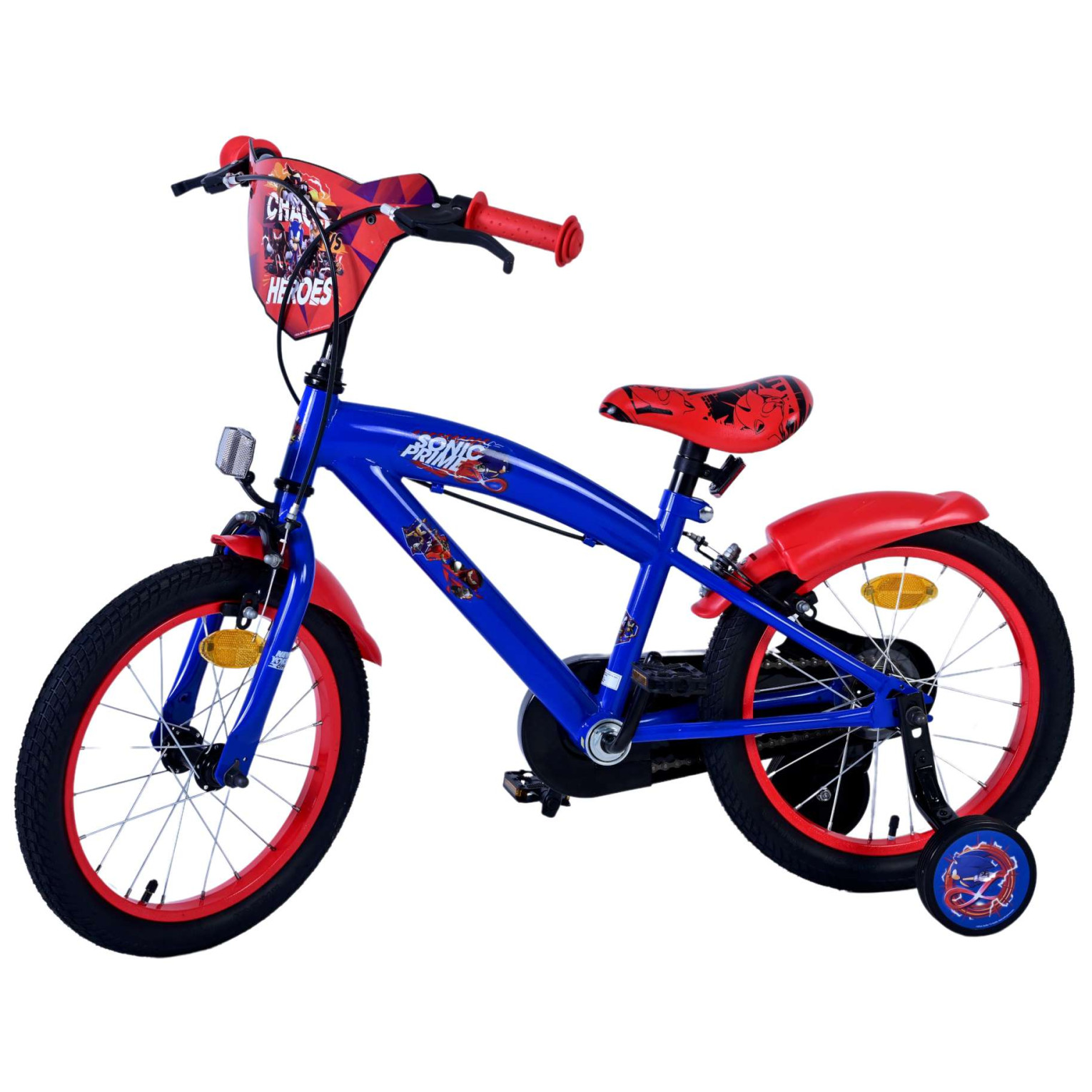 Sonic Prime Fiets - 16 inch - Blauw Rood - Twee handremmen