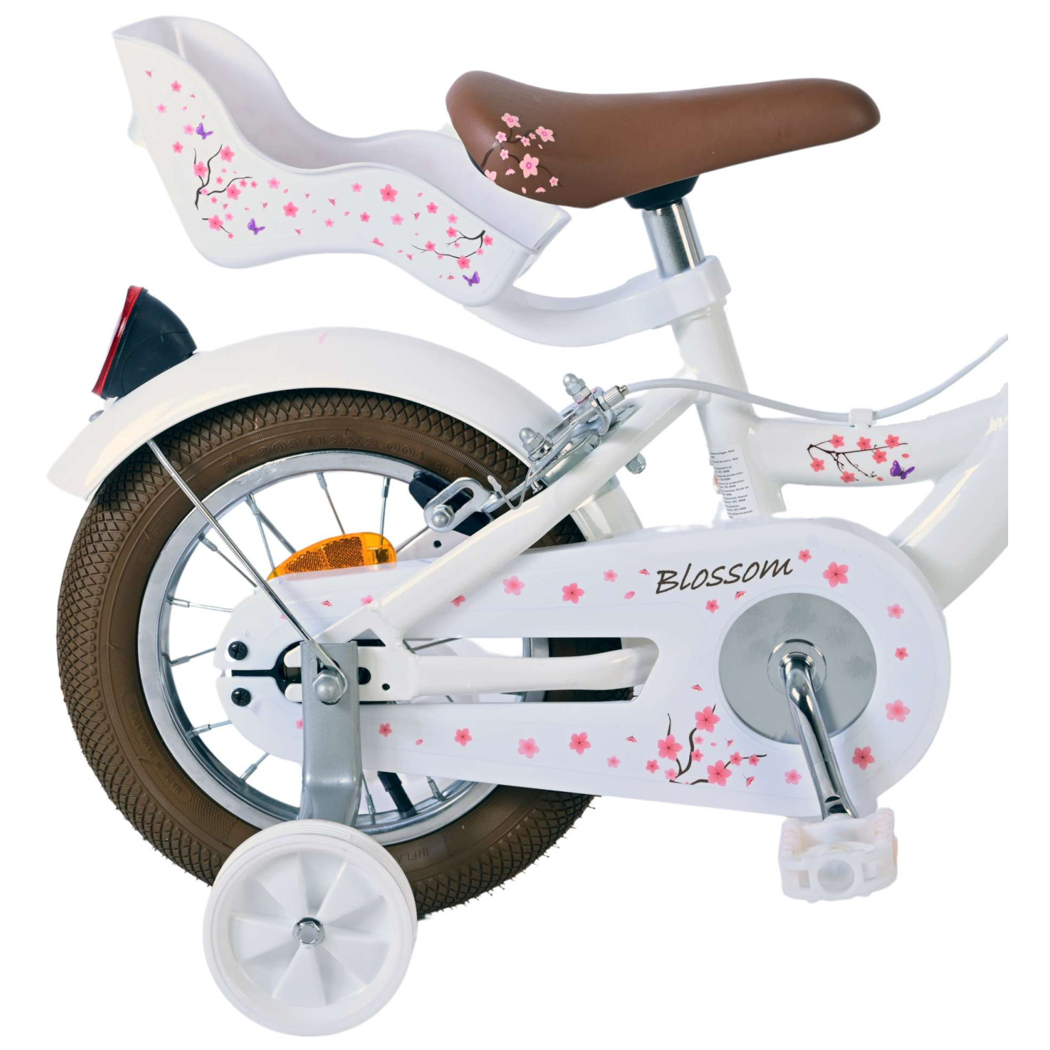 Volare Blossom Fiets - 12 inch - Wit - Twee handremmen