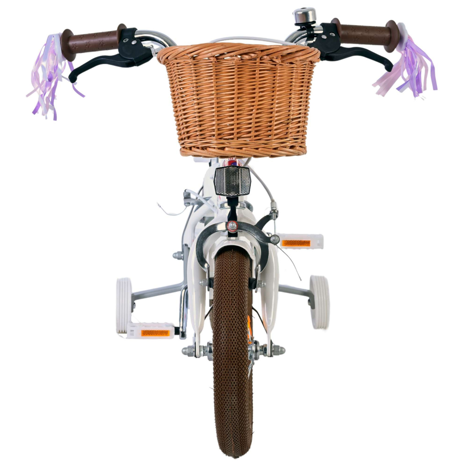 Volare Blossom Fiets - 12 inch - Wit - Twee handremmen