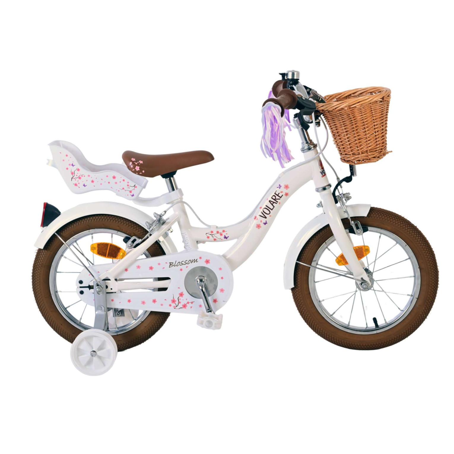 Volare Blossom Fiets - 14 inch - Wit - Twee Handremmen