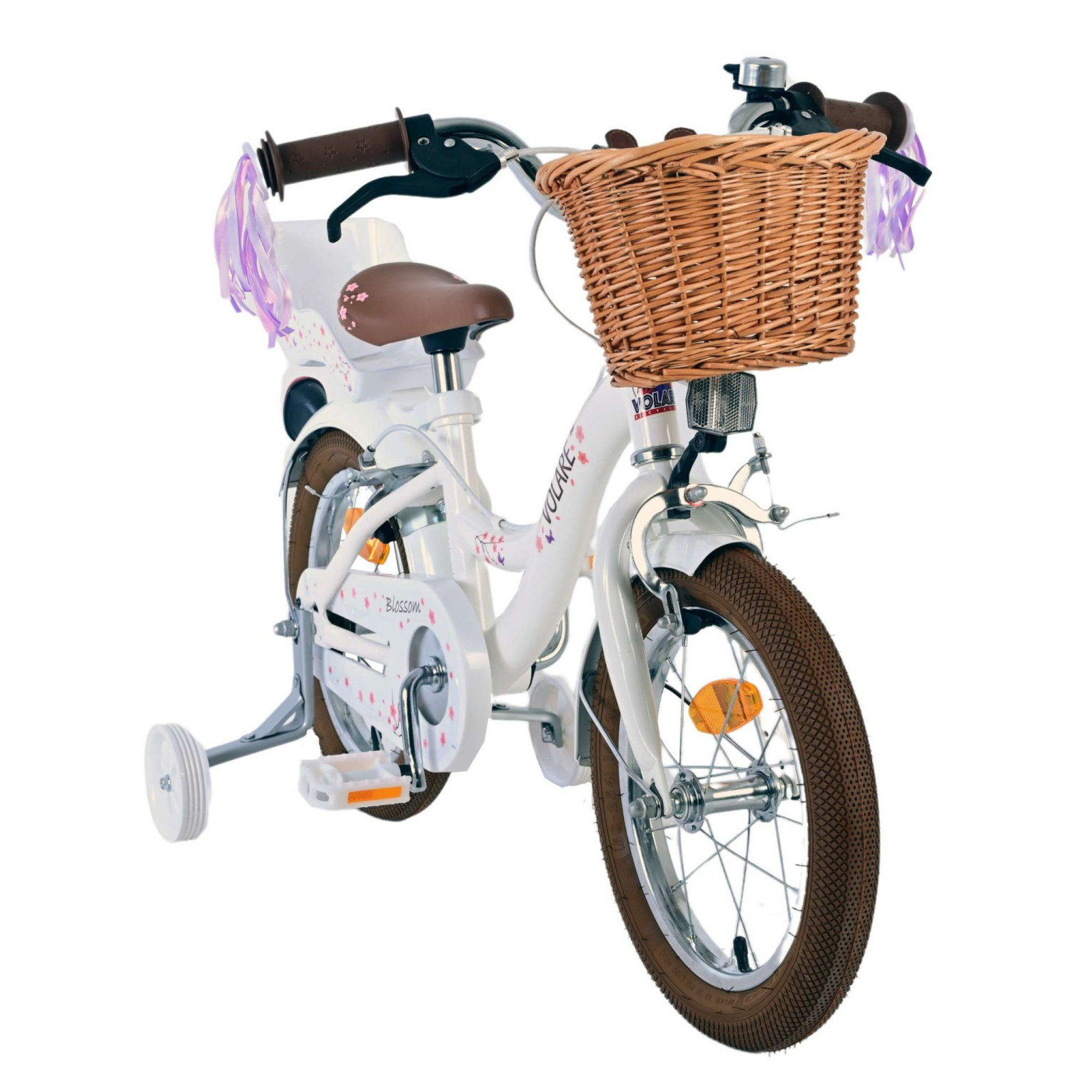 Volare Blossom Fiets - 14 inch - Wit - Twee Handremmen