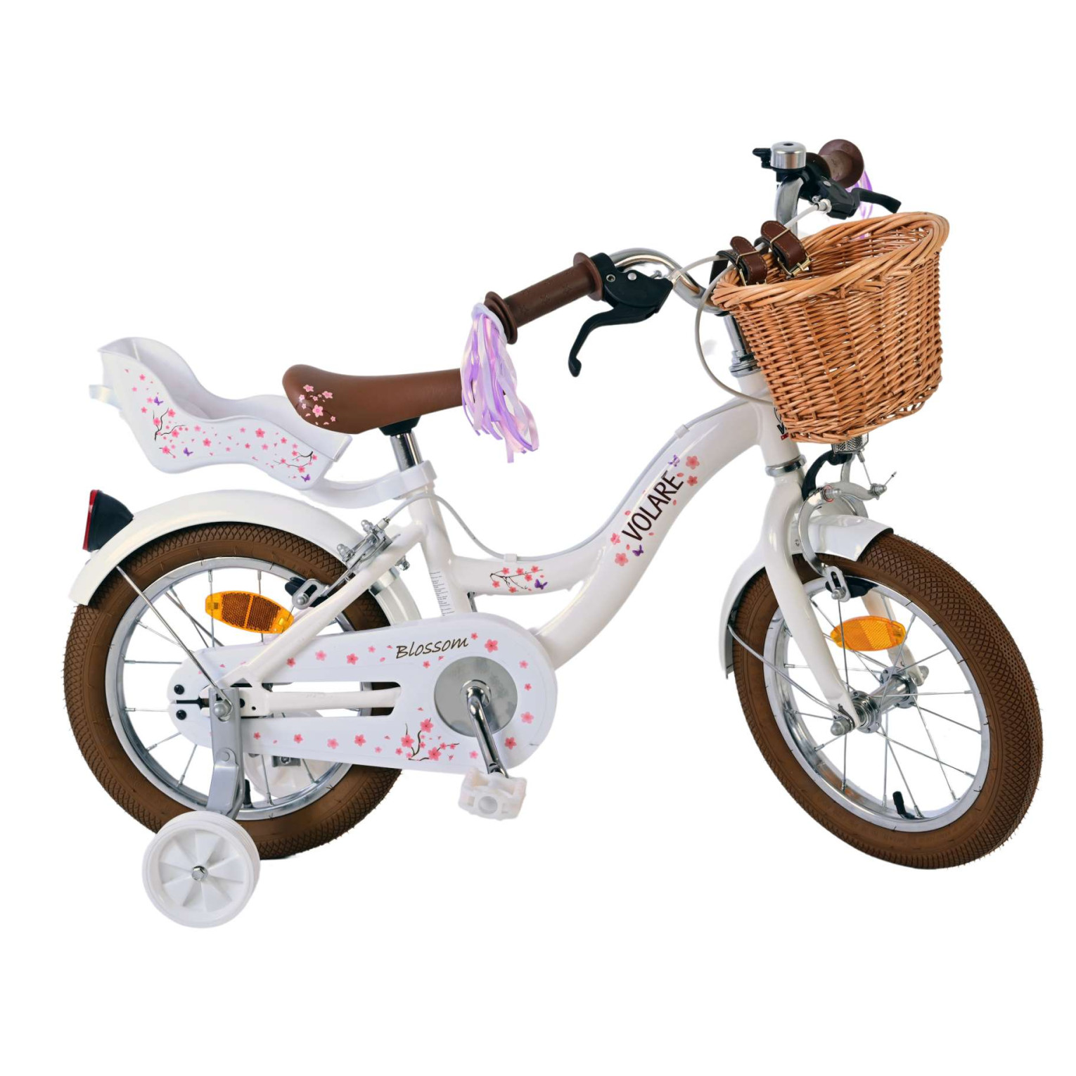 Volare Blossom Fiets - 14 inch - Wit - Twee Handremmen