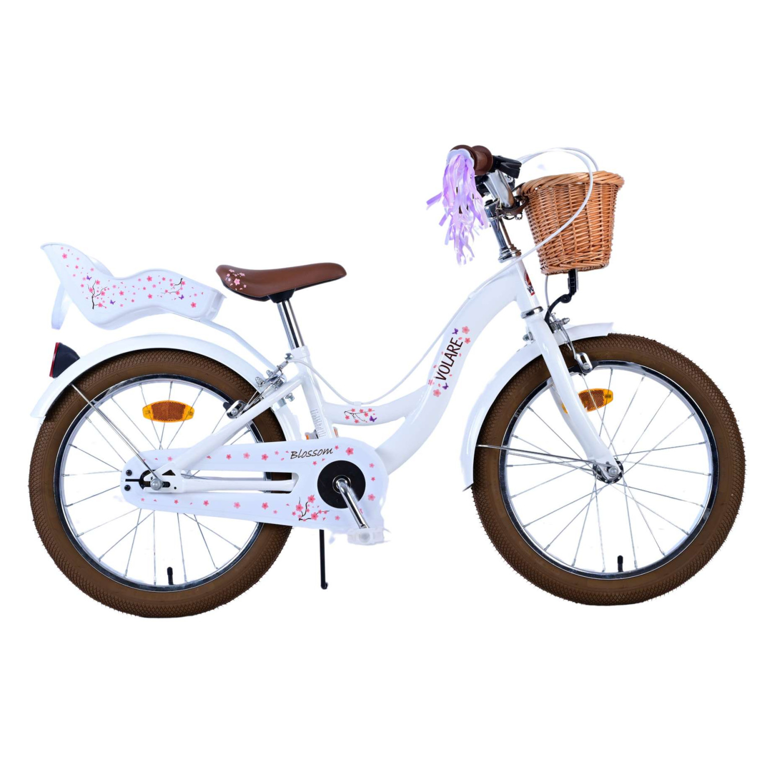 Volare Blossom Fiets - 18 inch - Wit - Twee handremmen