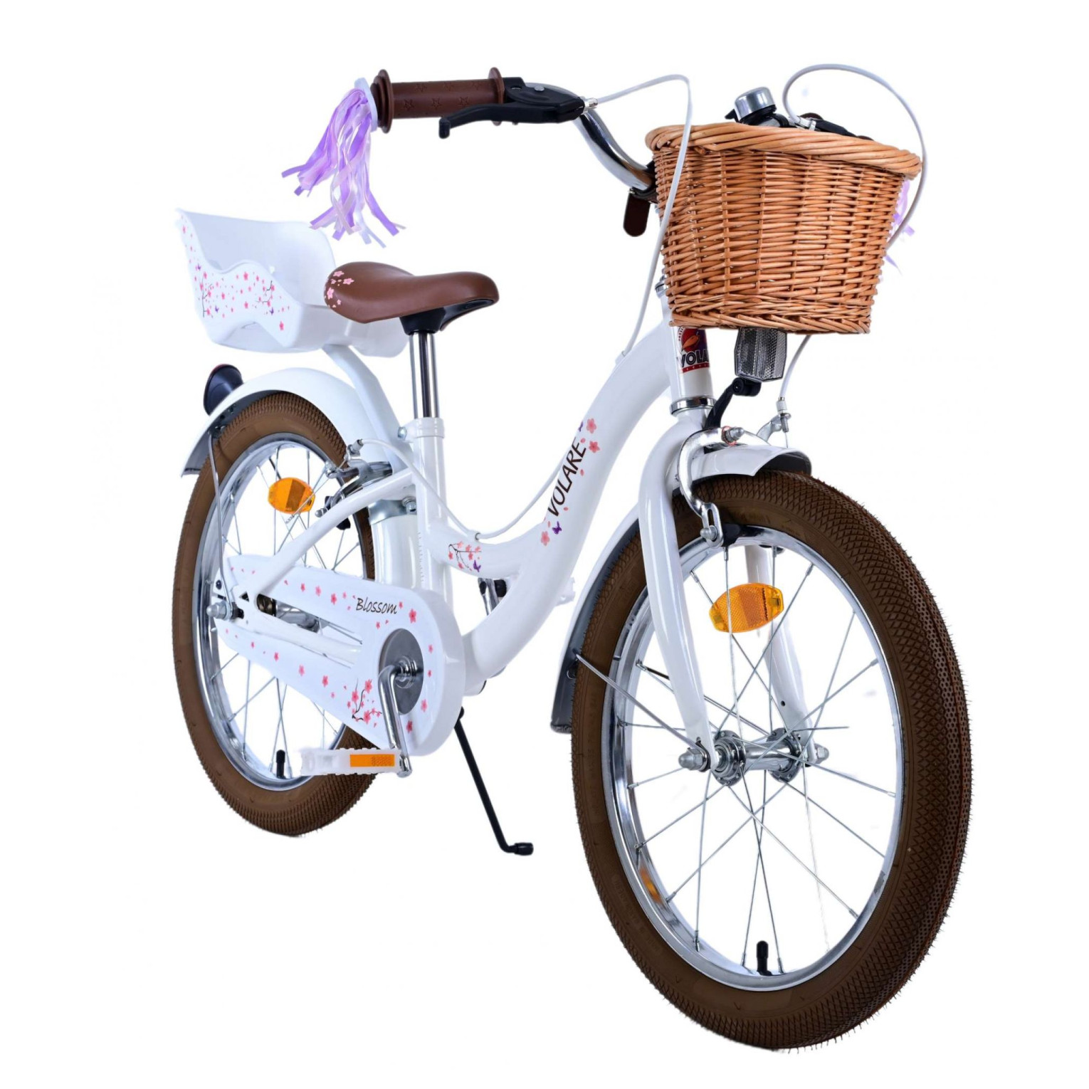 Volare Blossom Fiets - 18 inch - Wit - Twee handremmen