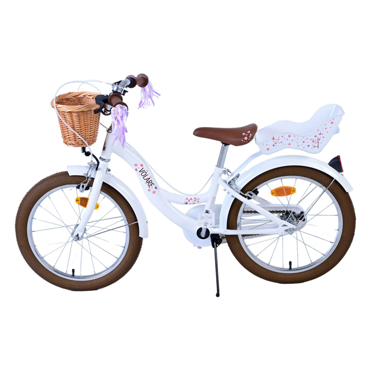 Volare Blossom Fiets - 18 inch - Wit - Twee handremmen