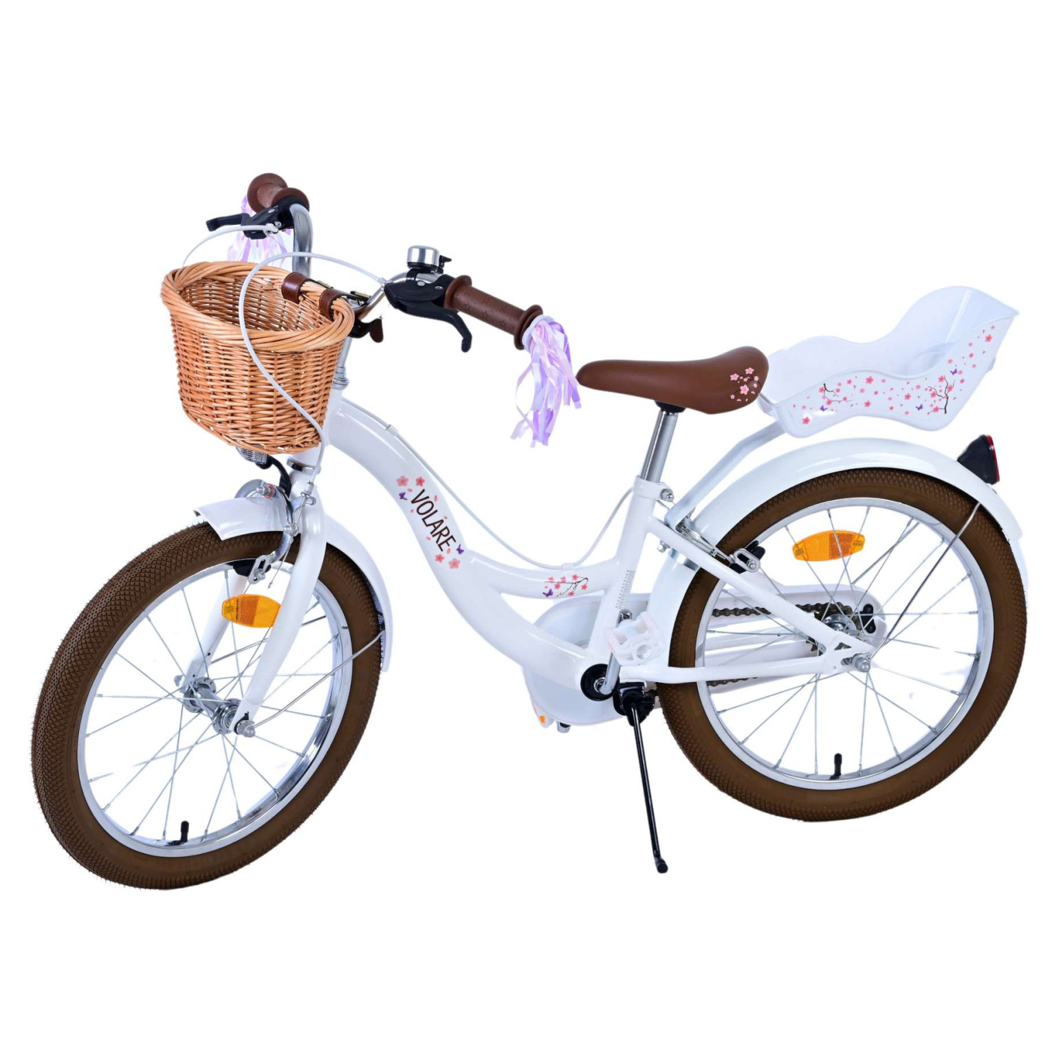 Volare Blossom Fiets - 18 inch - Wit - Twee handremmen